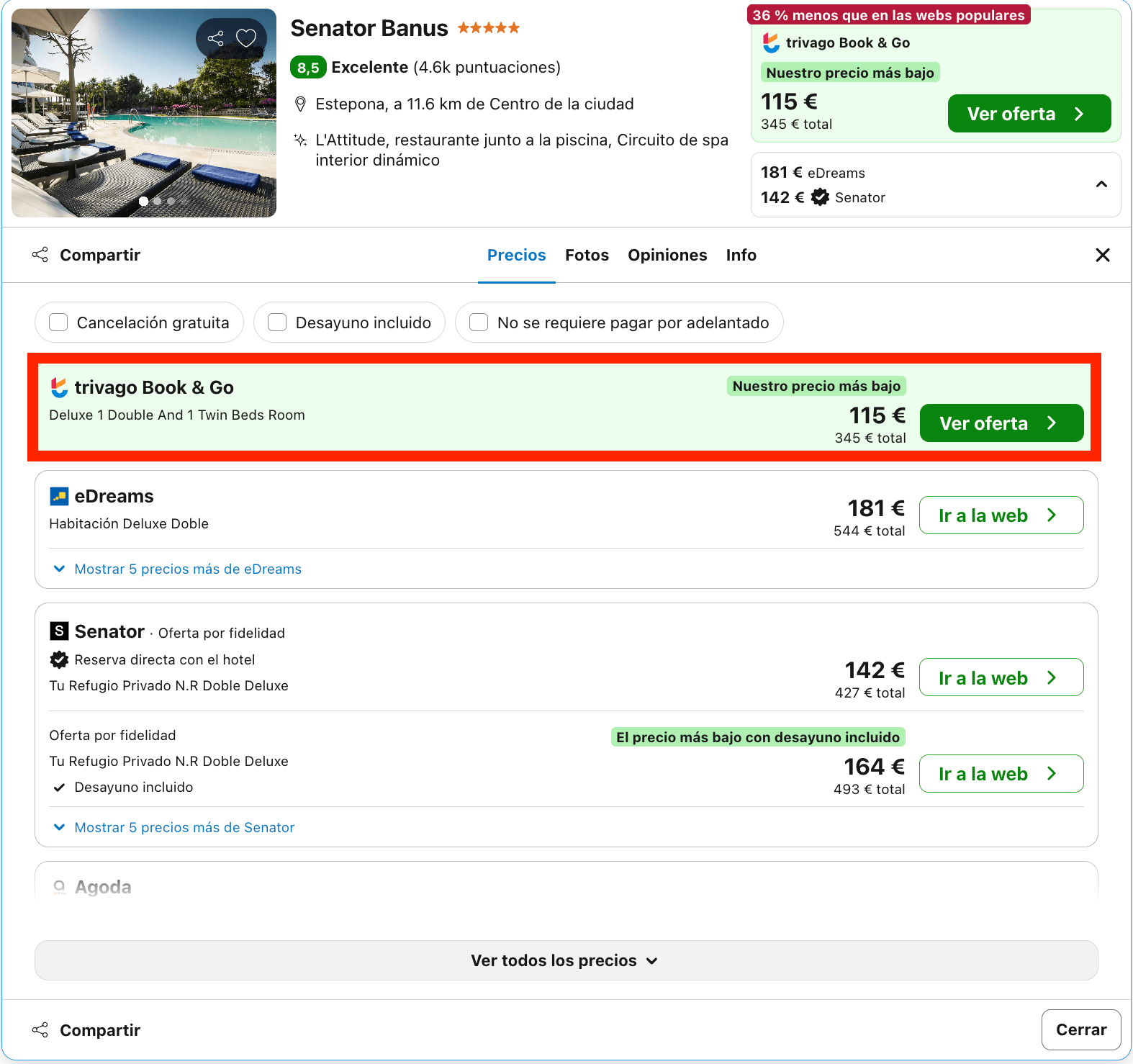 Lujo en la Costa del Sol: hotel 5* cerca de la playa desde 57€ p.p./noche