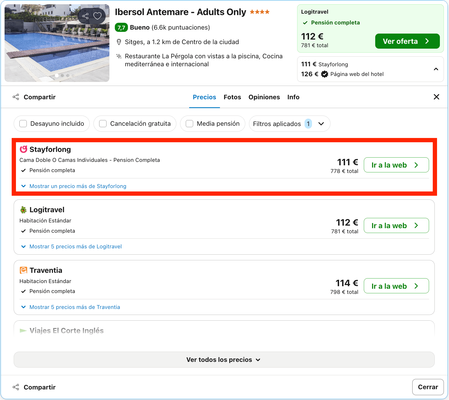 Vacaciones en Sitges: 7 noches en un hotel 4* con pensión completa desde 389€ p.p.