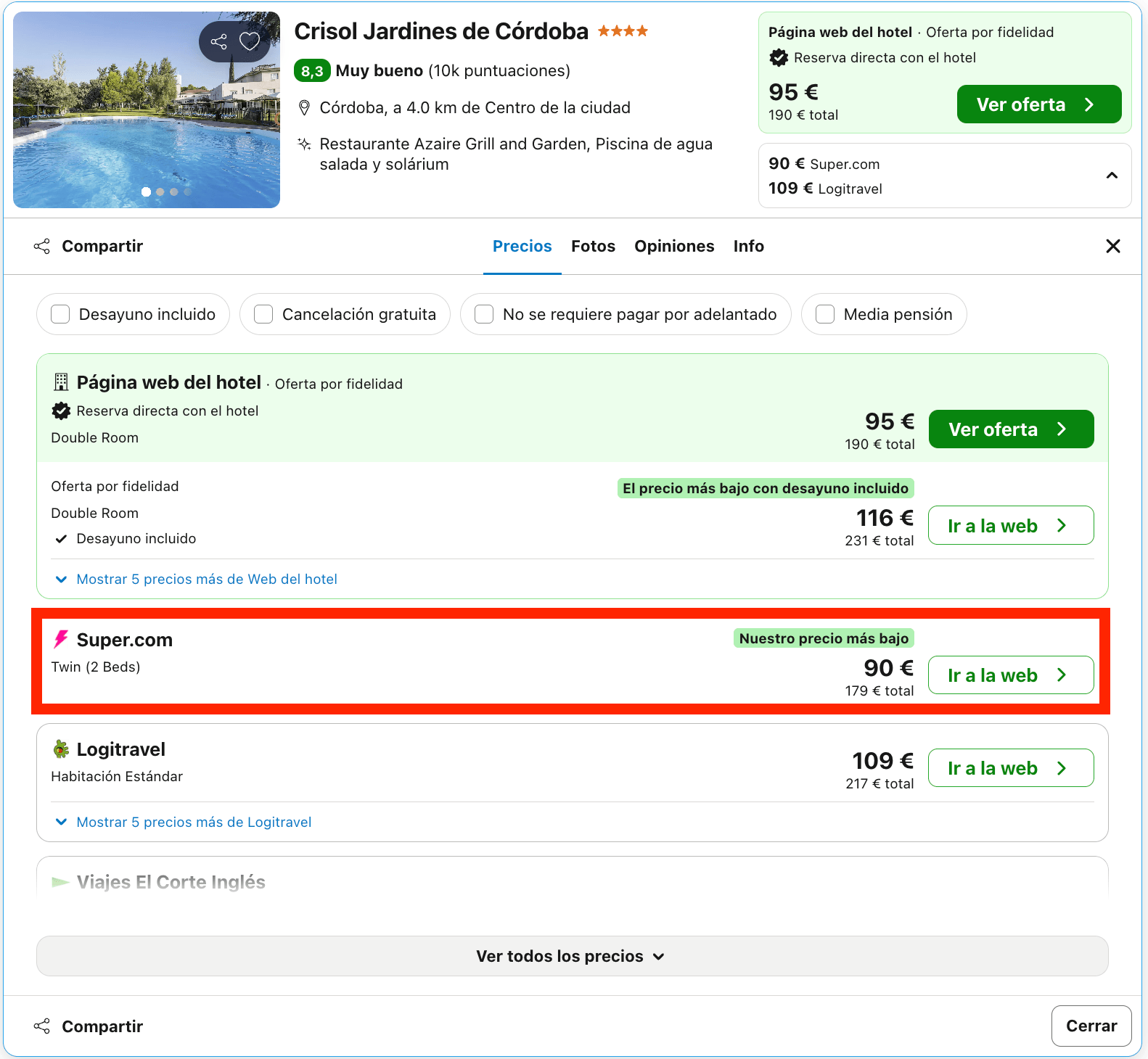 Fin de semana en Córdoba: hotel 4* rodeado de naturaleza con una enorme piscina desde 45€ p.p./noche