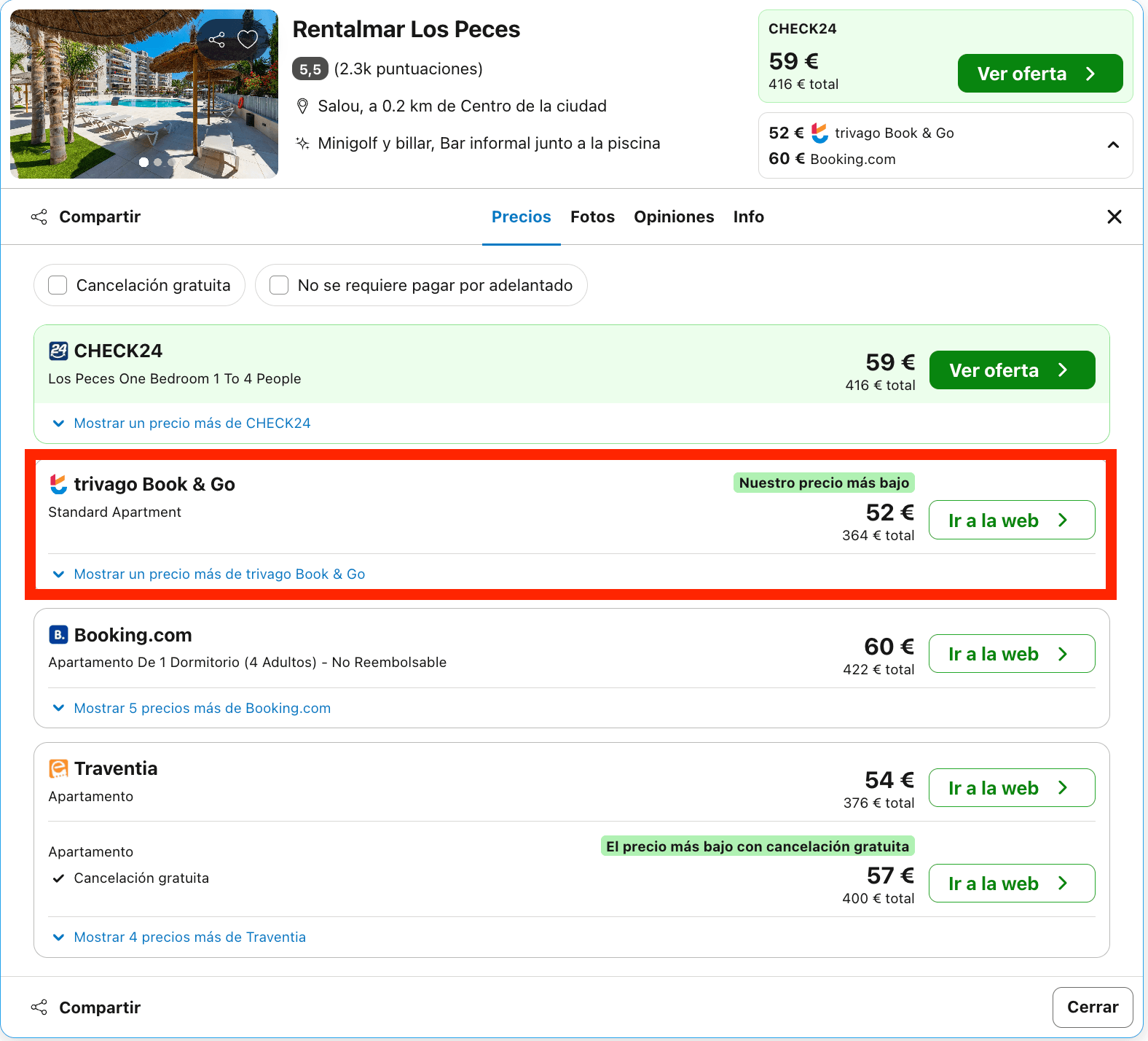 Vacaciones en Salou: 7 noches en un aparthotel con piscina y minigolf desde 182€ p.p.