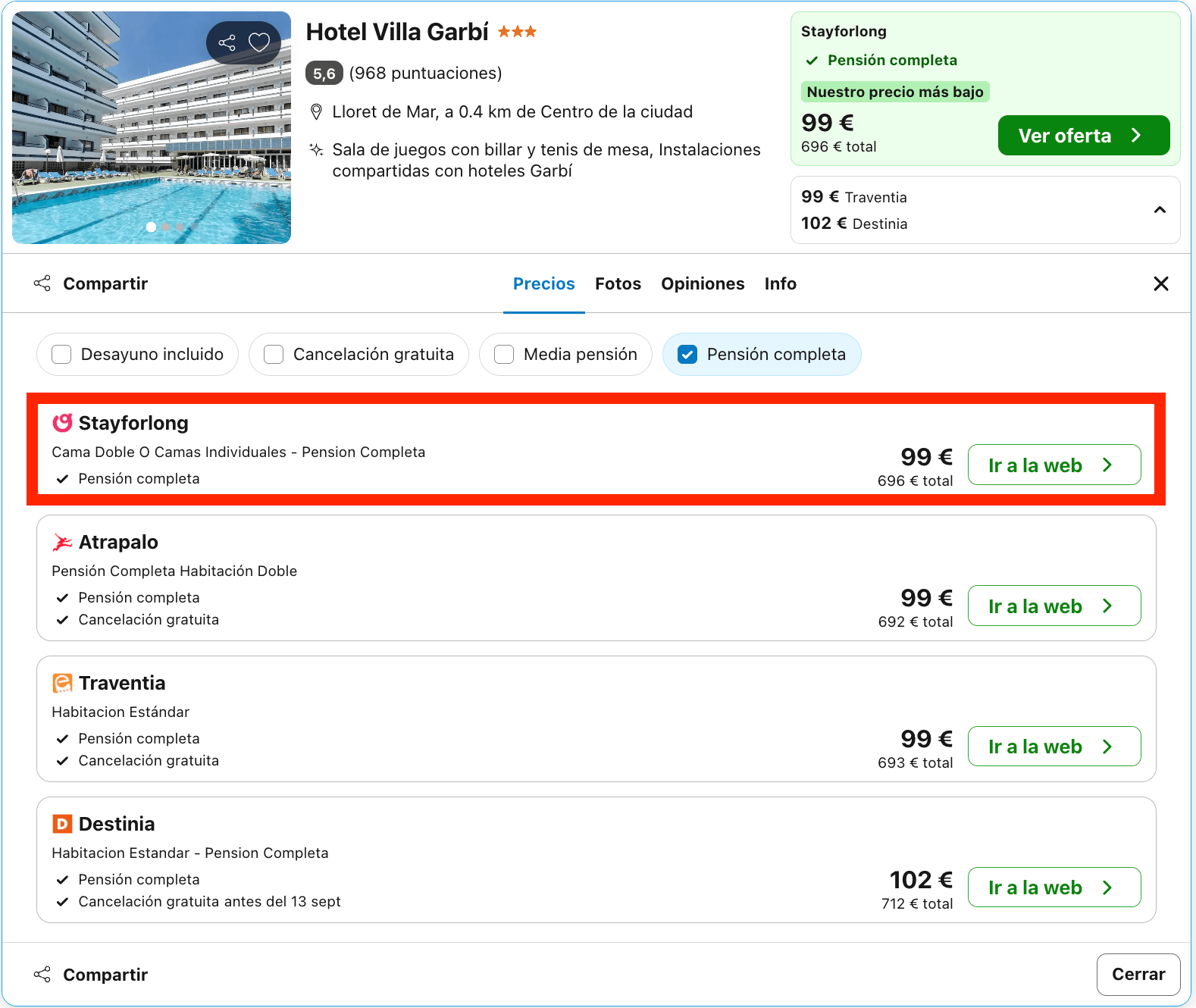 Vacaciones en la Costa Brava: 7 noches en un acogedor hotel con pensión completa desde 348€ p.p.