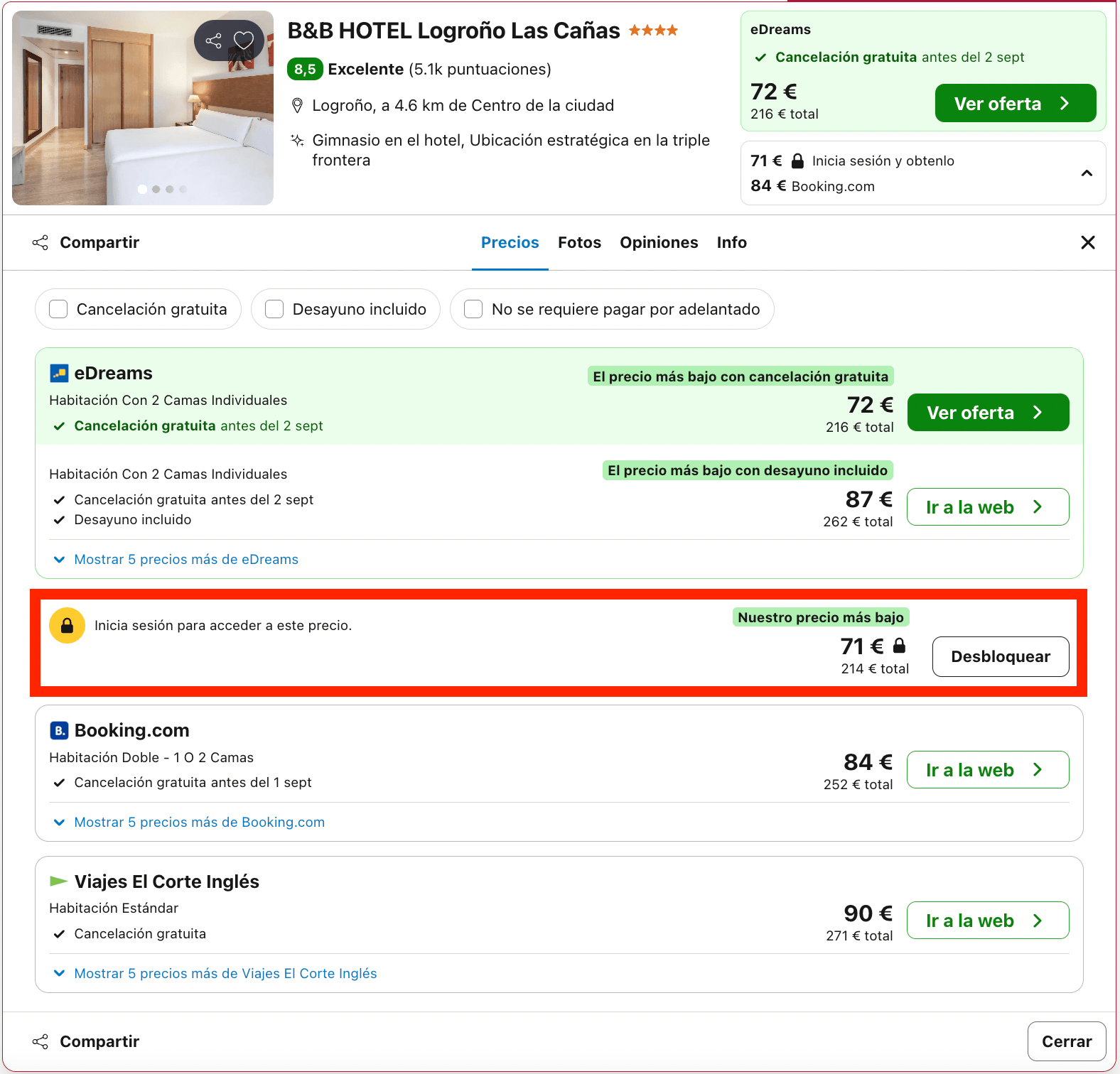 Escapada de última hora: fantástico hotel en Logroño desde 35€ p.p./noche