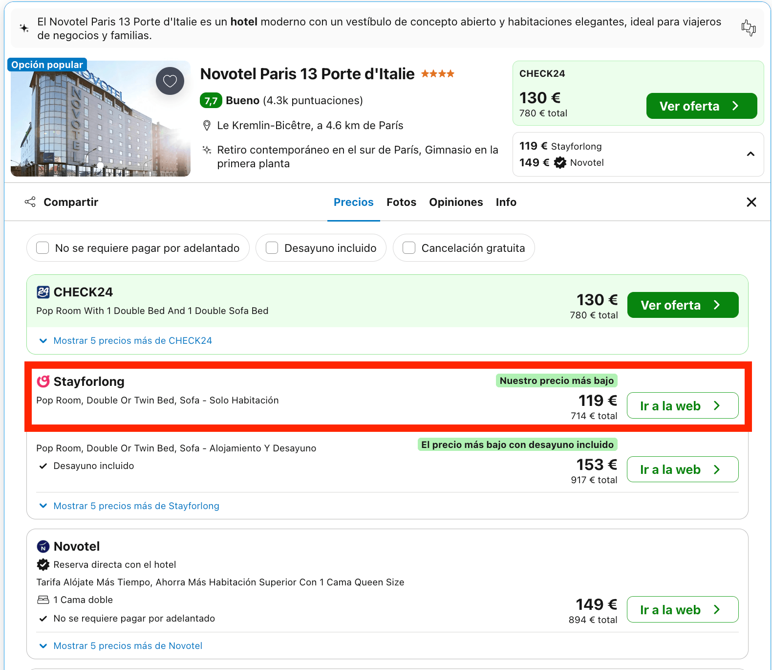 Vuelos a París + 6 noches desde 388€ p.p./noche