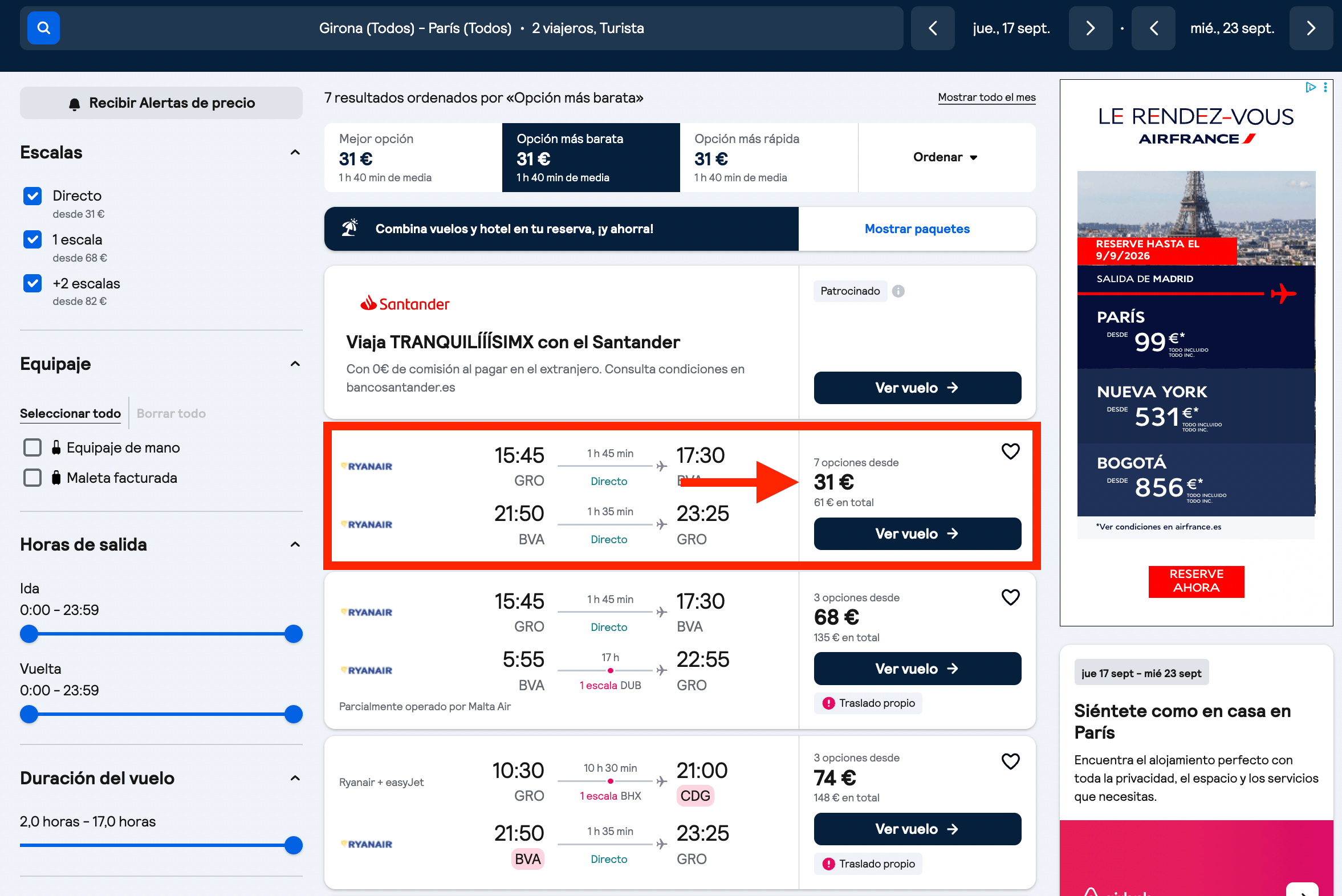 Vuelos a París + 6 noches desde 388€ p.p./noche