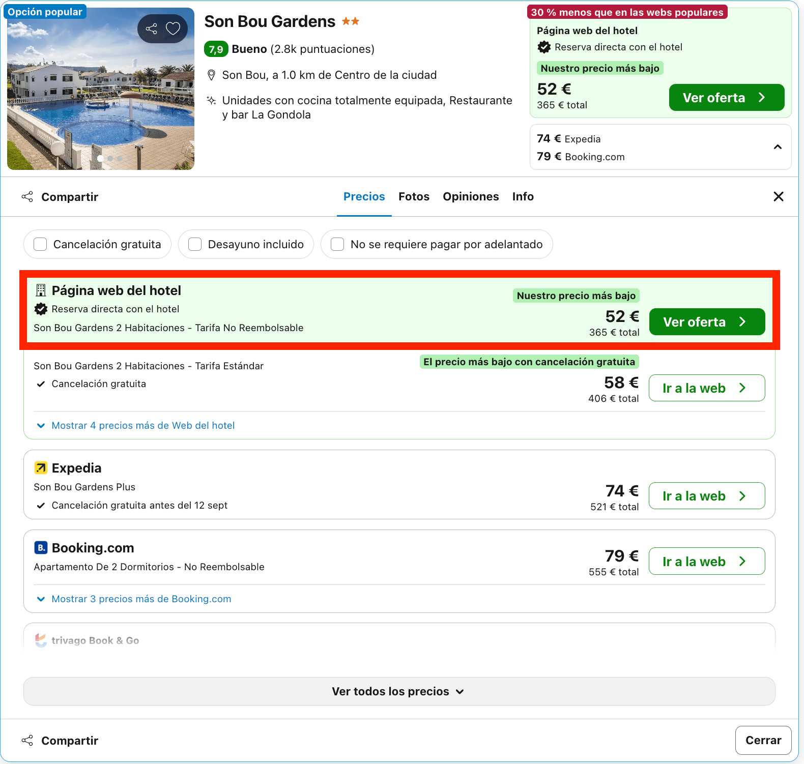 Vacaciones en Menorca: 7 noches en un aparthotel con vistas al mar desde 182€ p.p.