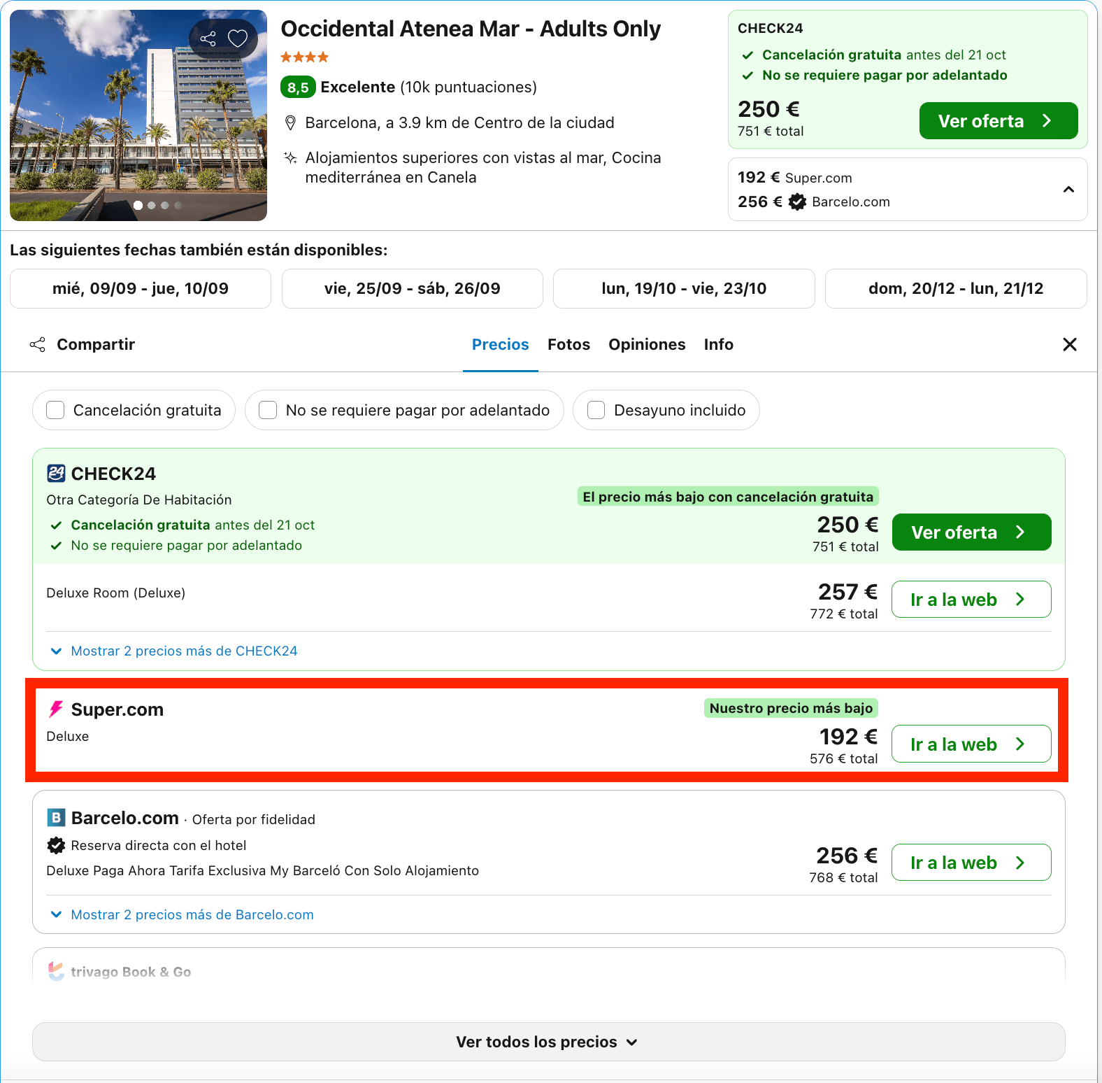 Hotel 4* con piscina infinita solo para adultos en Barcelona desde 96€ p.p./noche