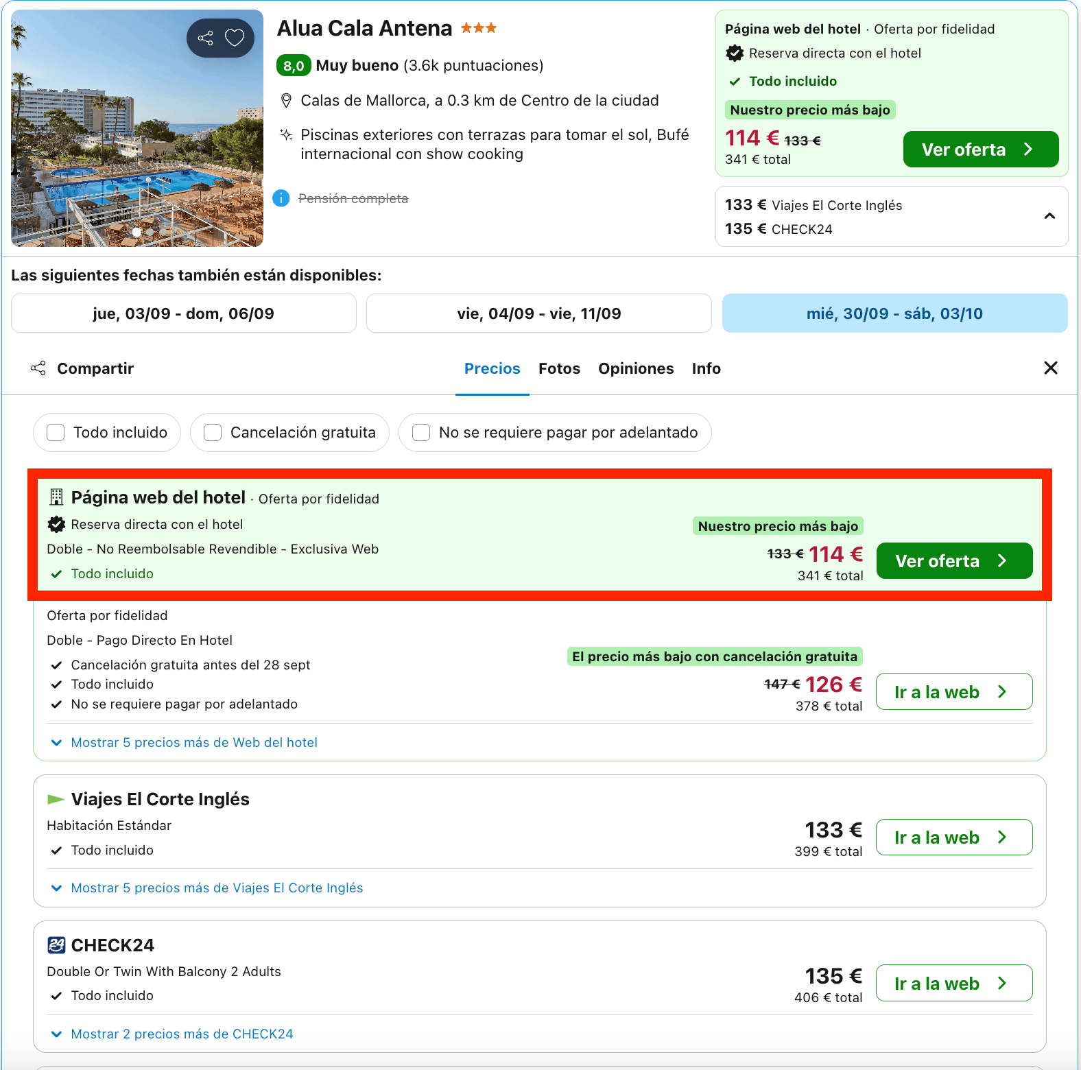 Verano en Cales de Mallorca: hotel en un acantilado con vistas y todas las comidas incluidas desde 57€ p.p./noche