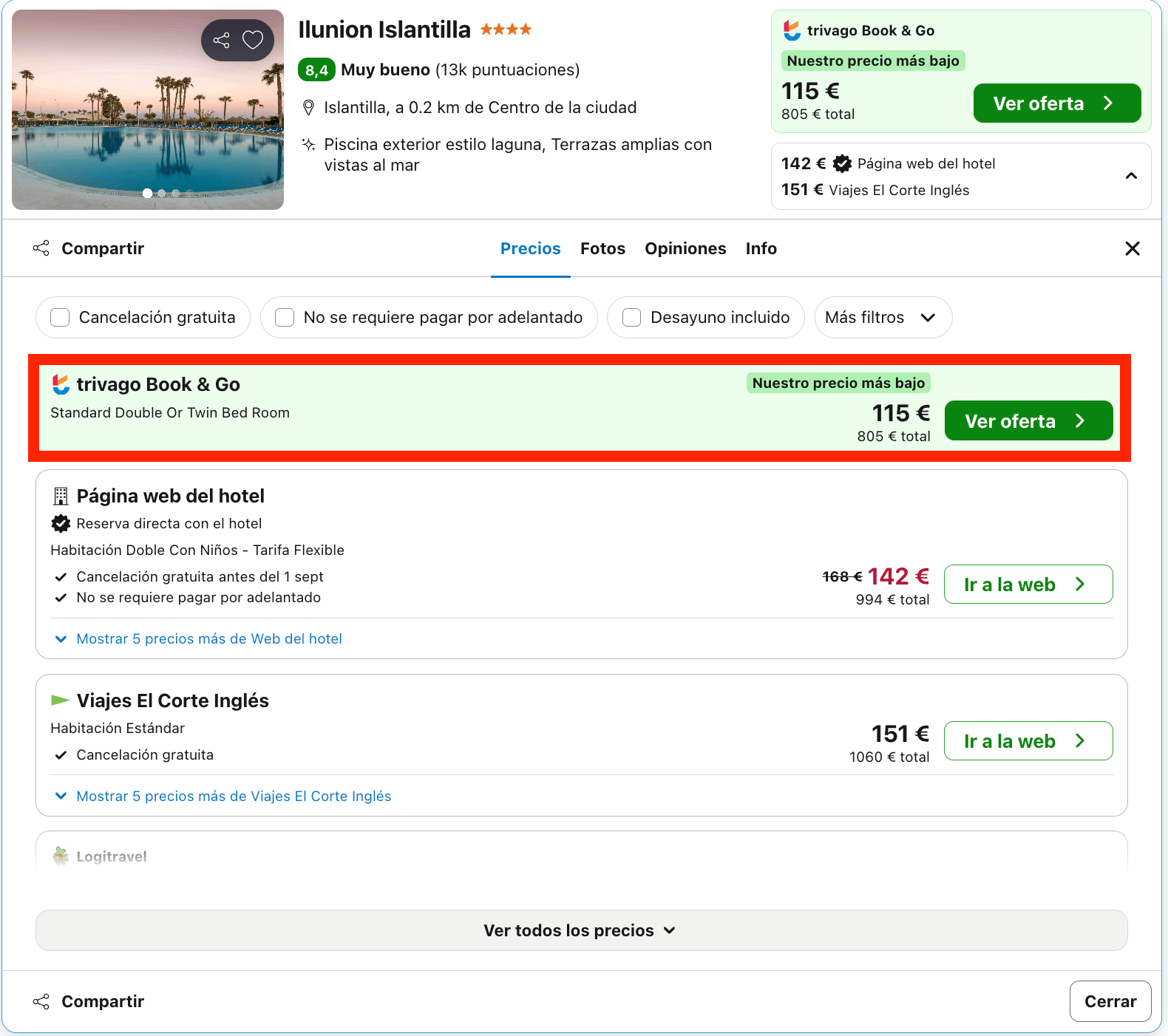 Vacaciones en Islantilla: 7 noches en un hotel 4* a pie de playa desde 402€ p.p./noche