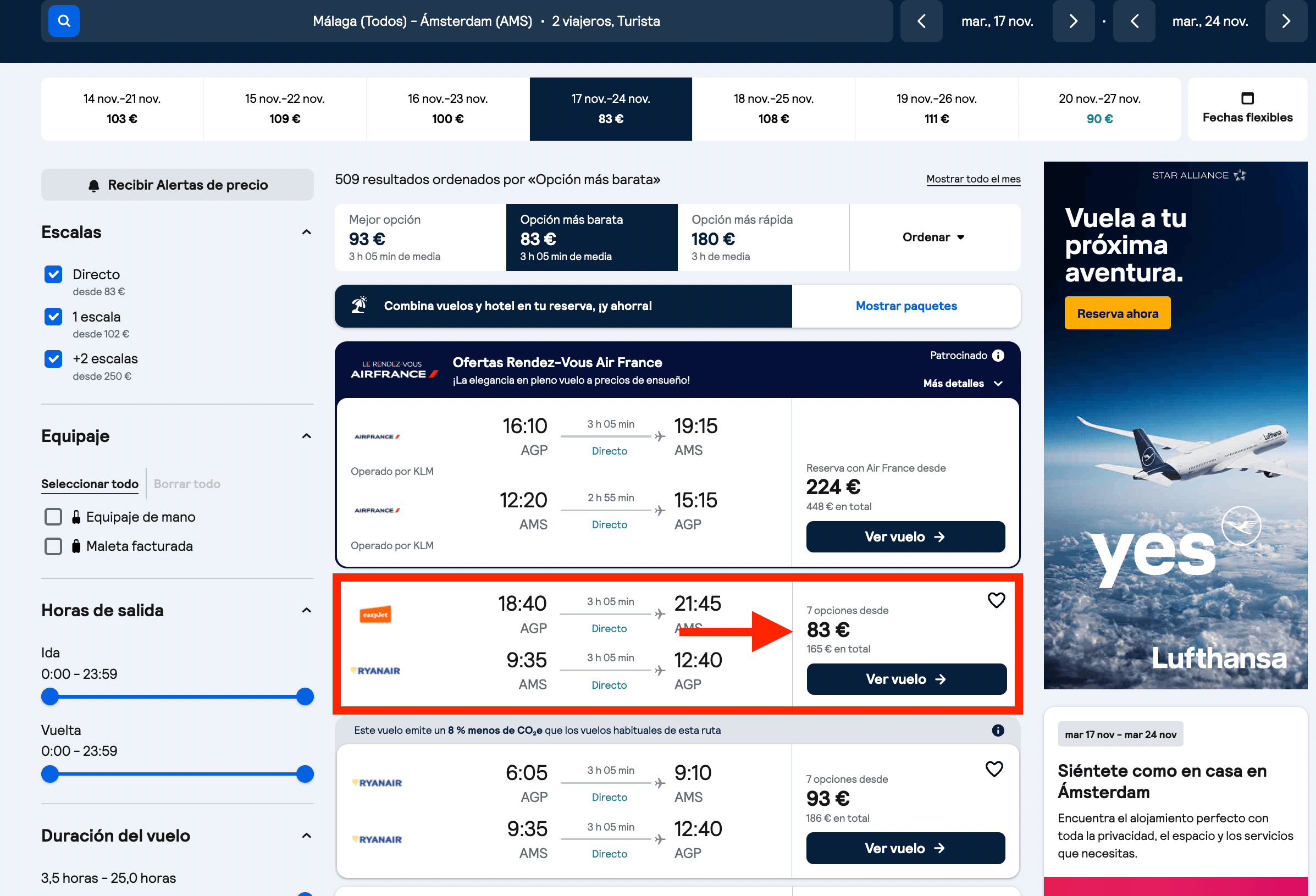 Vuelos a Ásterdam desde 83€ ida y vuelta