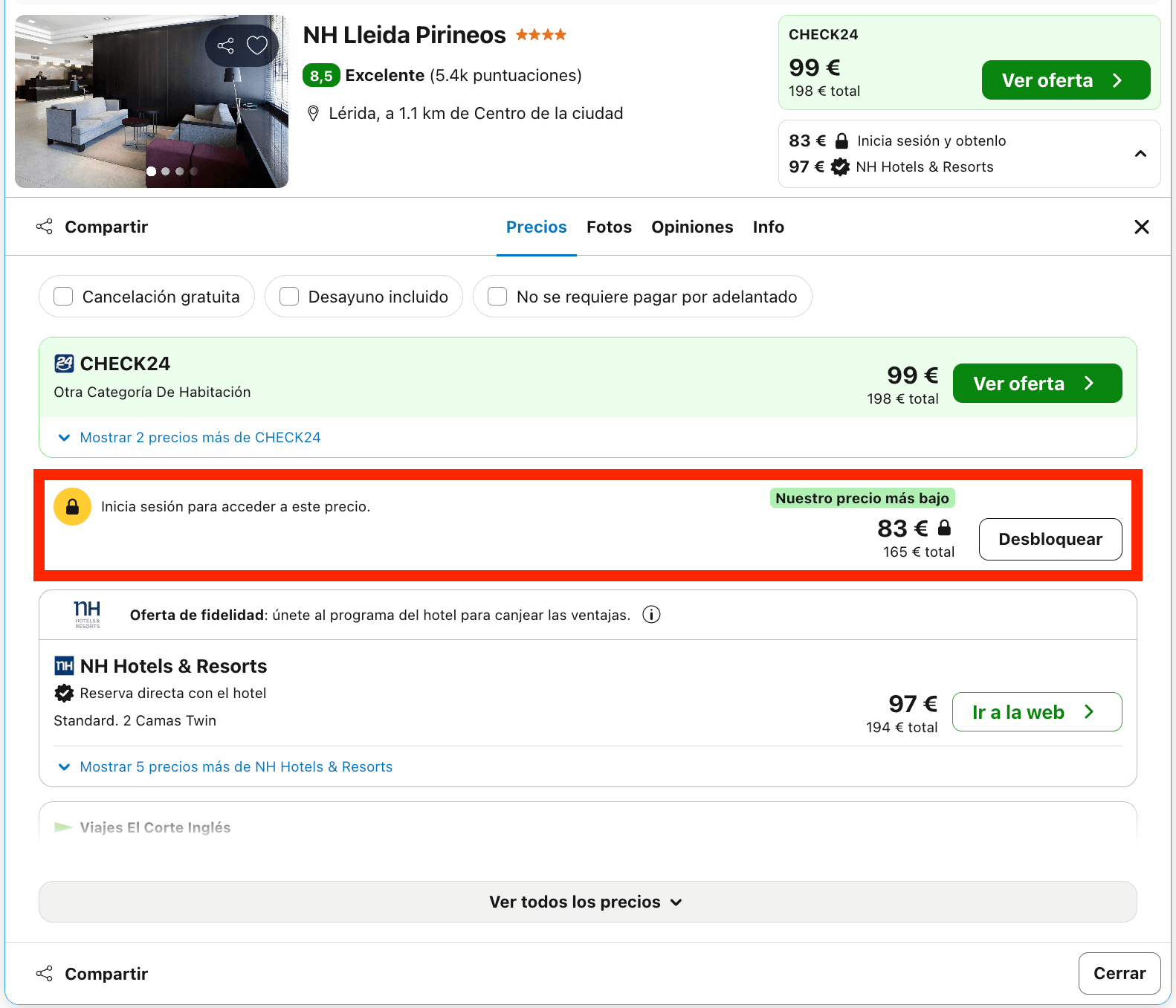 Fin de semana en Lleida: hotel NH 4* desde 41€ p.p./noche