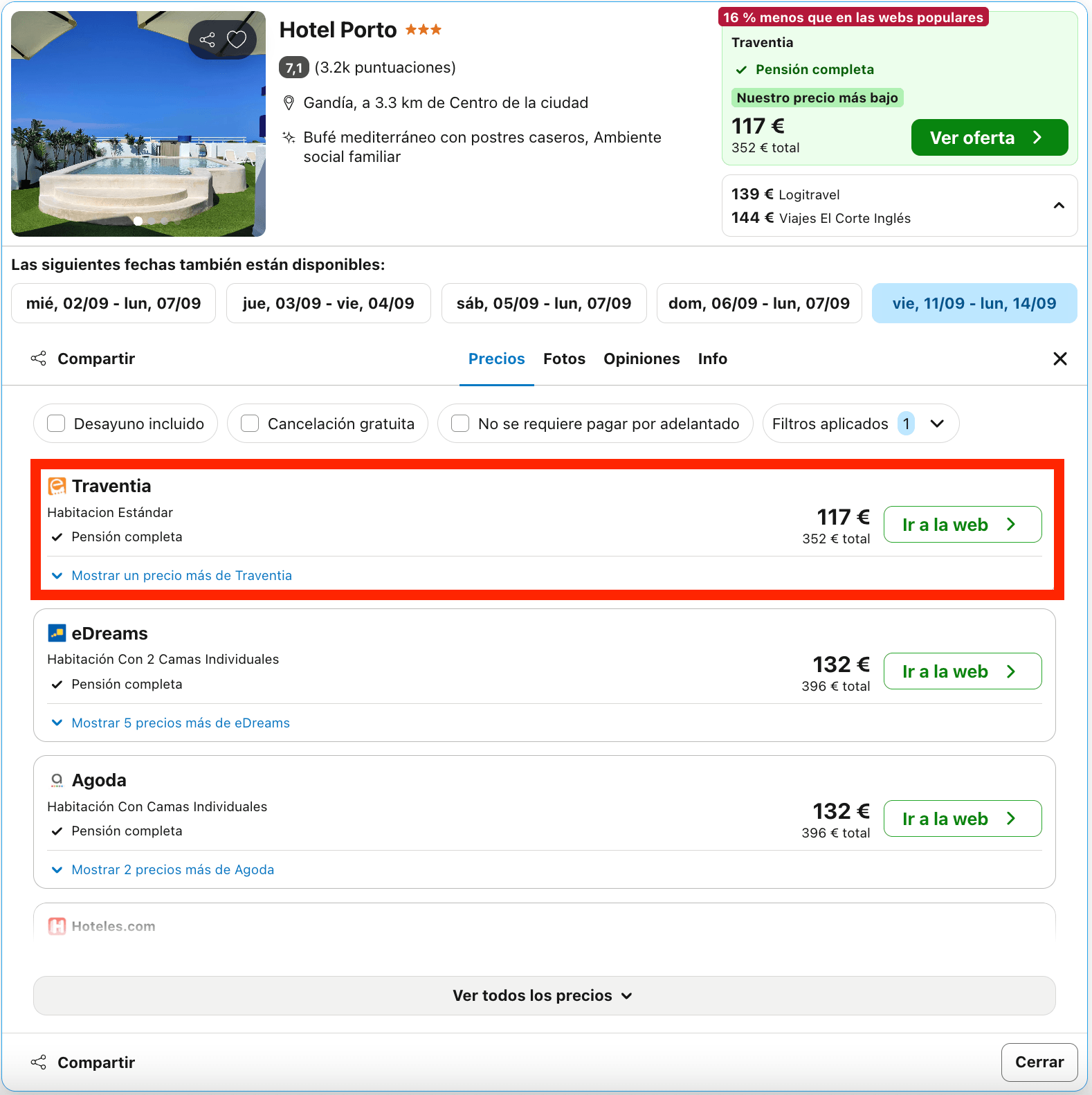 Hotel en la Costa Blanca con todas las comidas incluidas desde 58€ p.p./noche