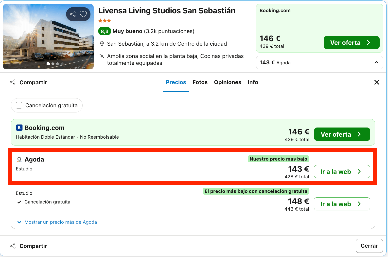Última hora: moderno aparthotel con piscina en Donostia-San Sebastián desde 71€ p.p./noche