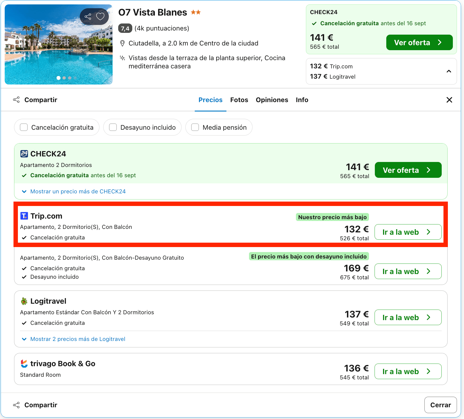 Menorca: vuelos + 4 noches en un fantástico aparthotel desde 293€ p.p.