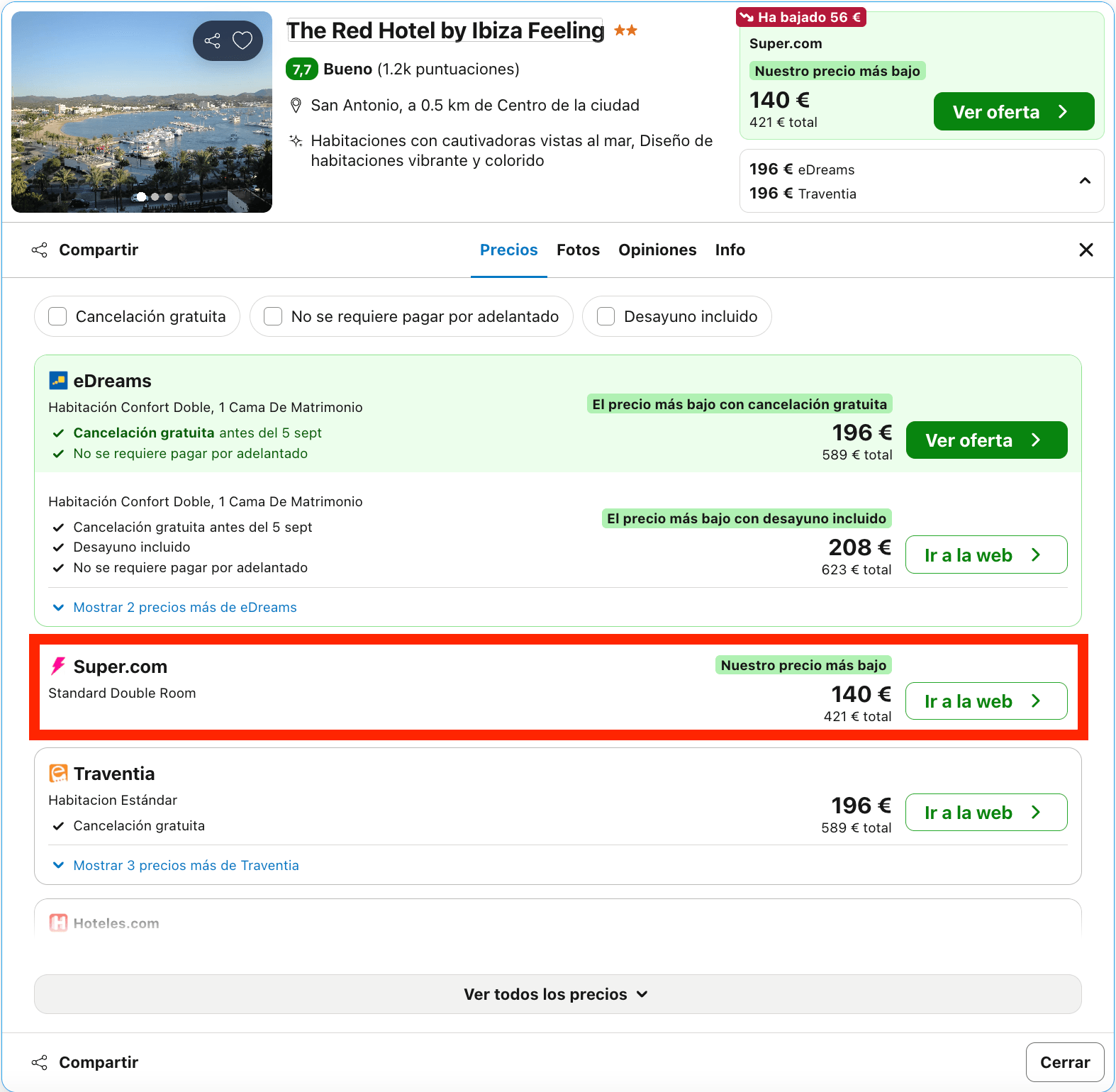 Emblemático hotel solo para adultos en Ibiza desde 70€ p.p./noche