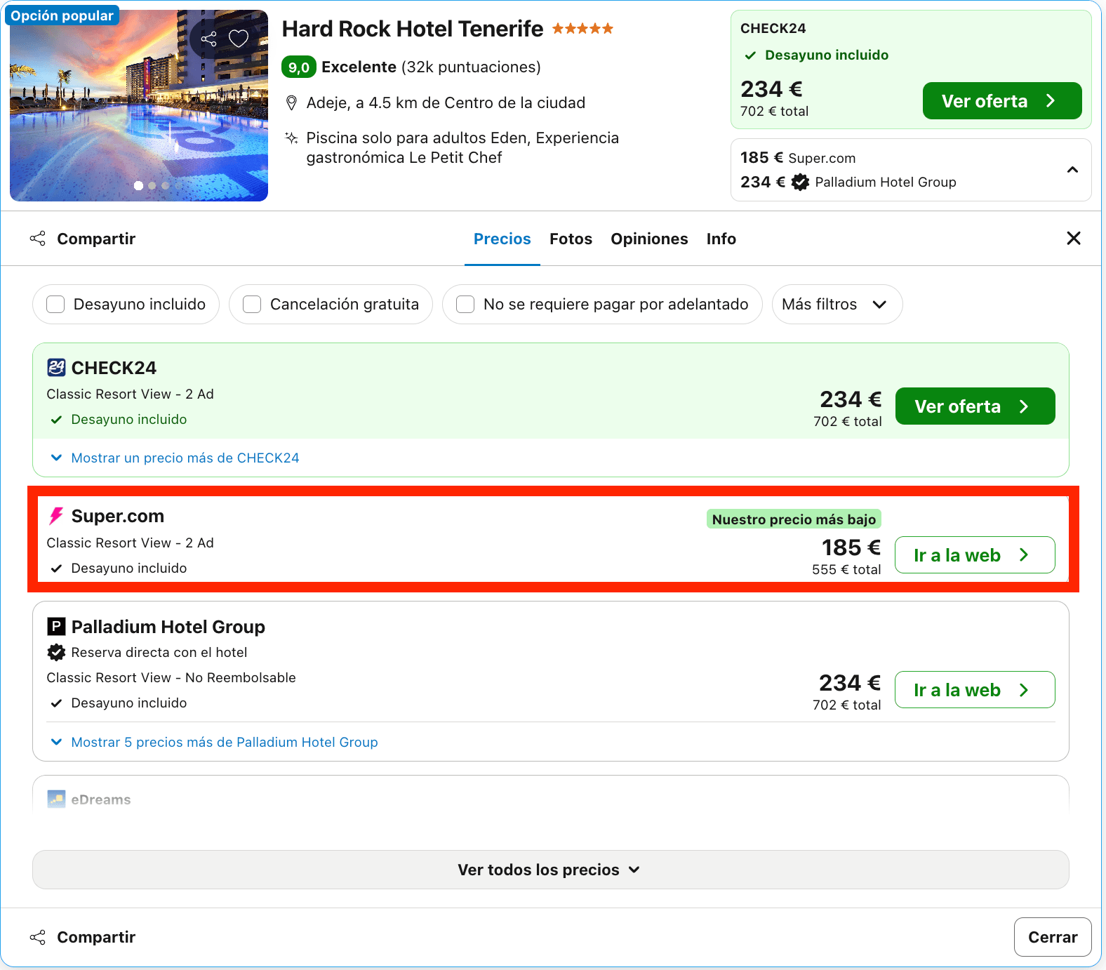 Noviembre de lujo en el increíble Hard Rock Hotel Tenerife 5* desde 92€ p.p./noche