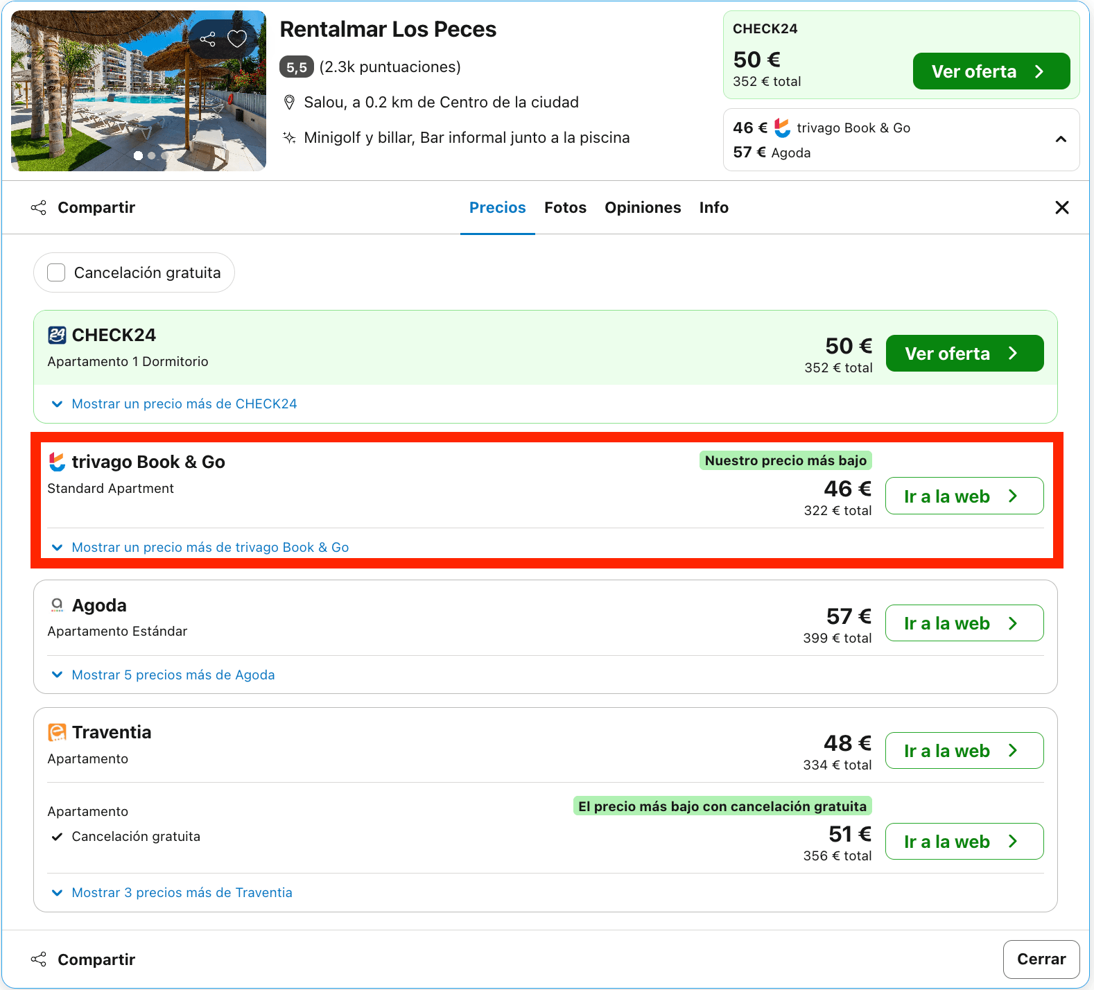 Vacaciones en Salou: 7 noches en un aparthotel con piscina y minigolf desde 161€ p.p.