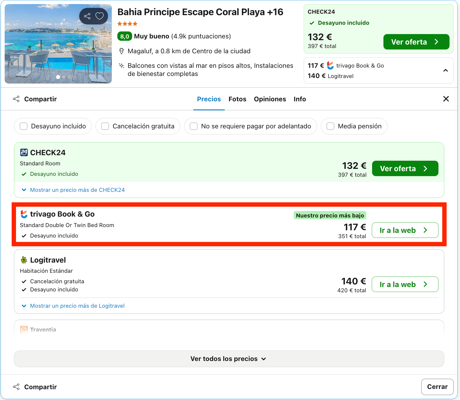Exclusivo hotel Bahia Principe 4* solo para adultos en Magaluf desde 58€ p.p./noche