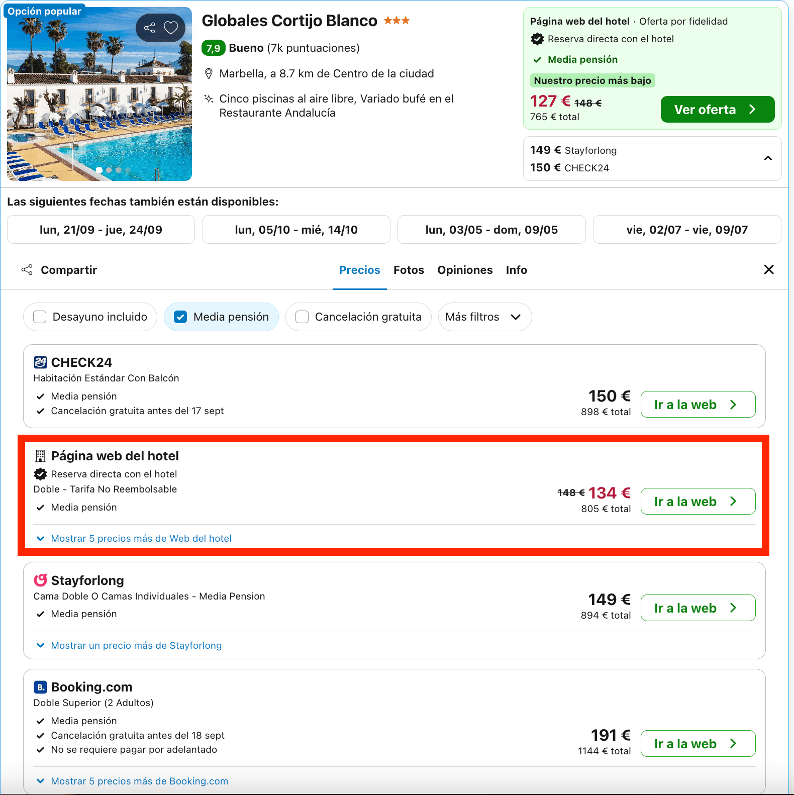 Final de verano en Marbella: hotel de diseño con media pensión desde 67€ p.p./noche