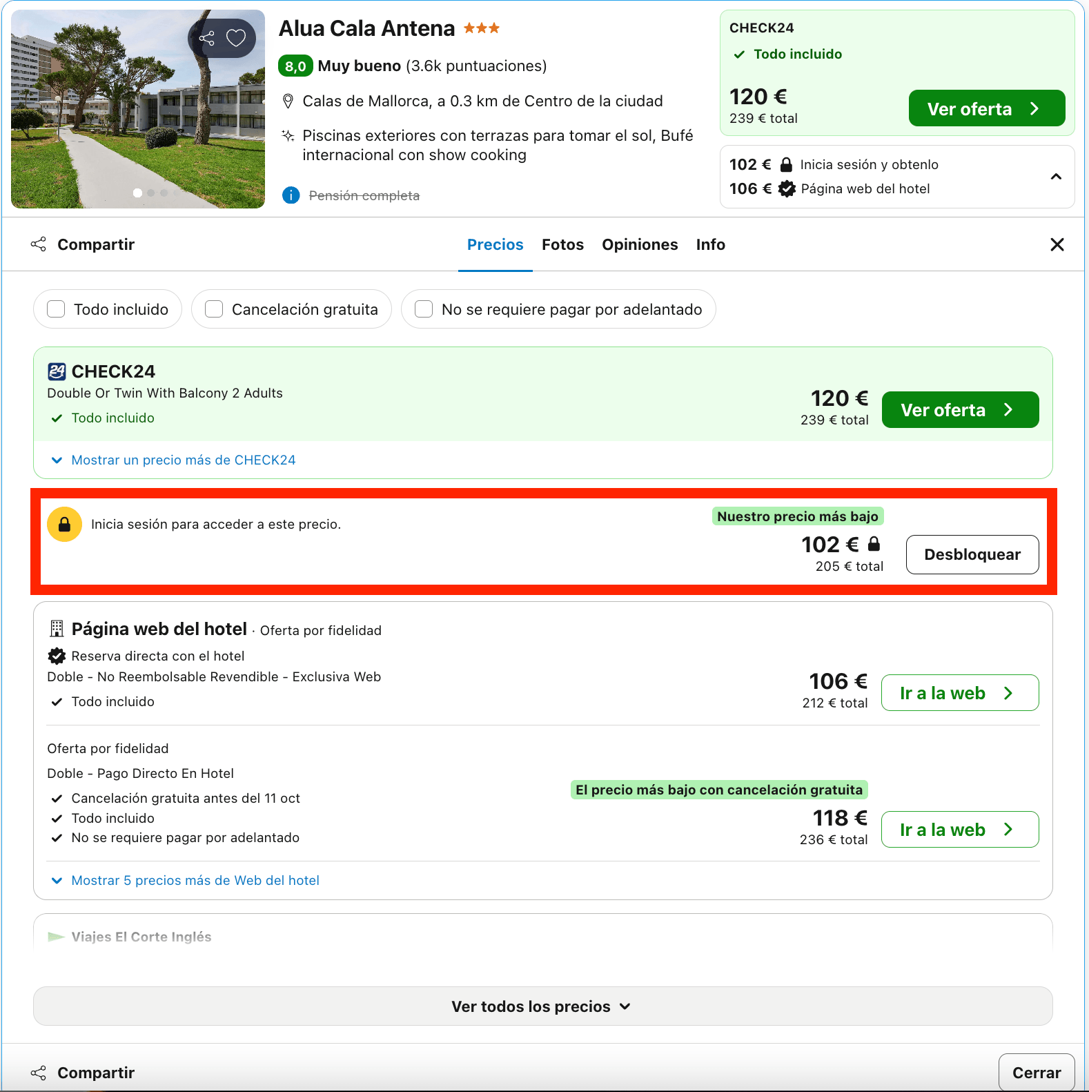 Octubre en Cales de Mallorca: hotel en un acantilado con vistas y todas las comidas incluidas desde 51€ p.p./noche