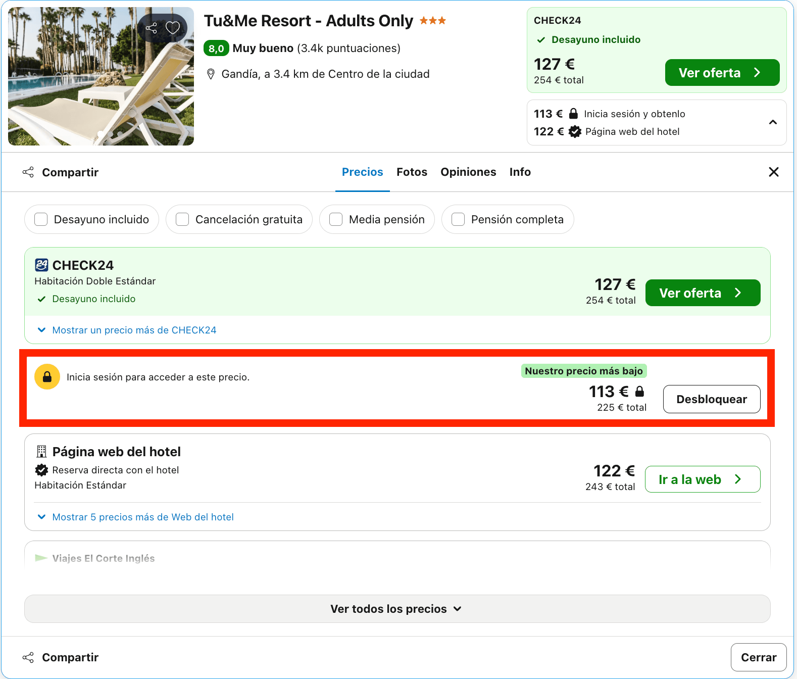 Resort solo para adultos con una impresionante piscina en la Costa Blanca desde 56€ p.p./noche