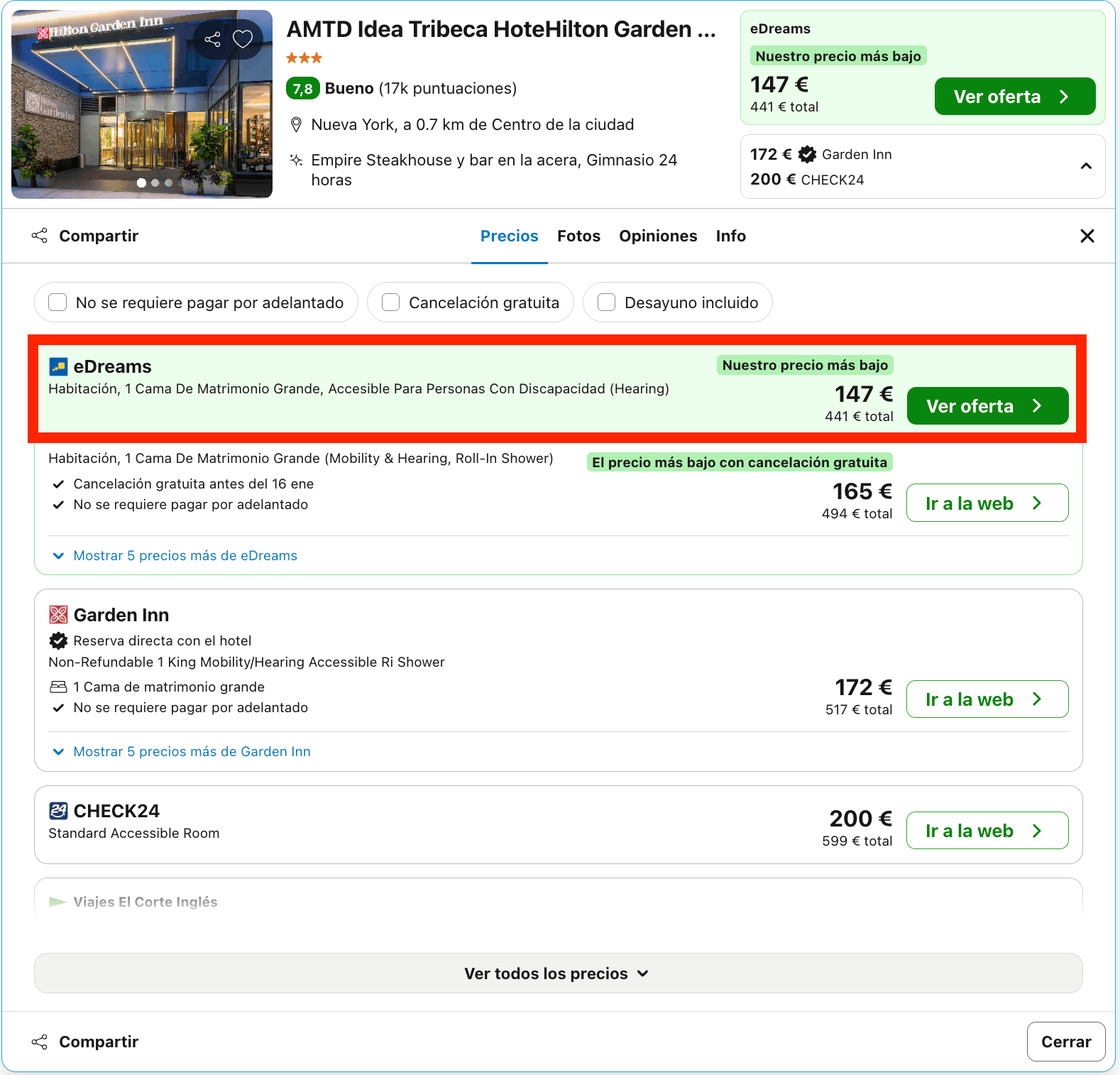 Nueva York: hotel Hilton junto a Central Park desde 73€ p.p./noche