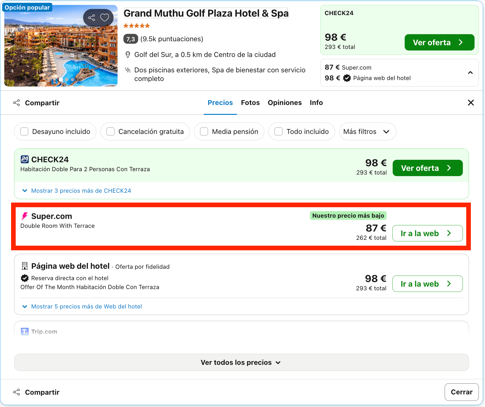 Escapada de lujo en Tenerife: hotel & spa 5* desde 43€ p.p./noche