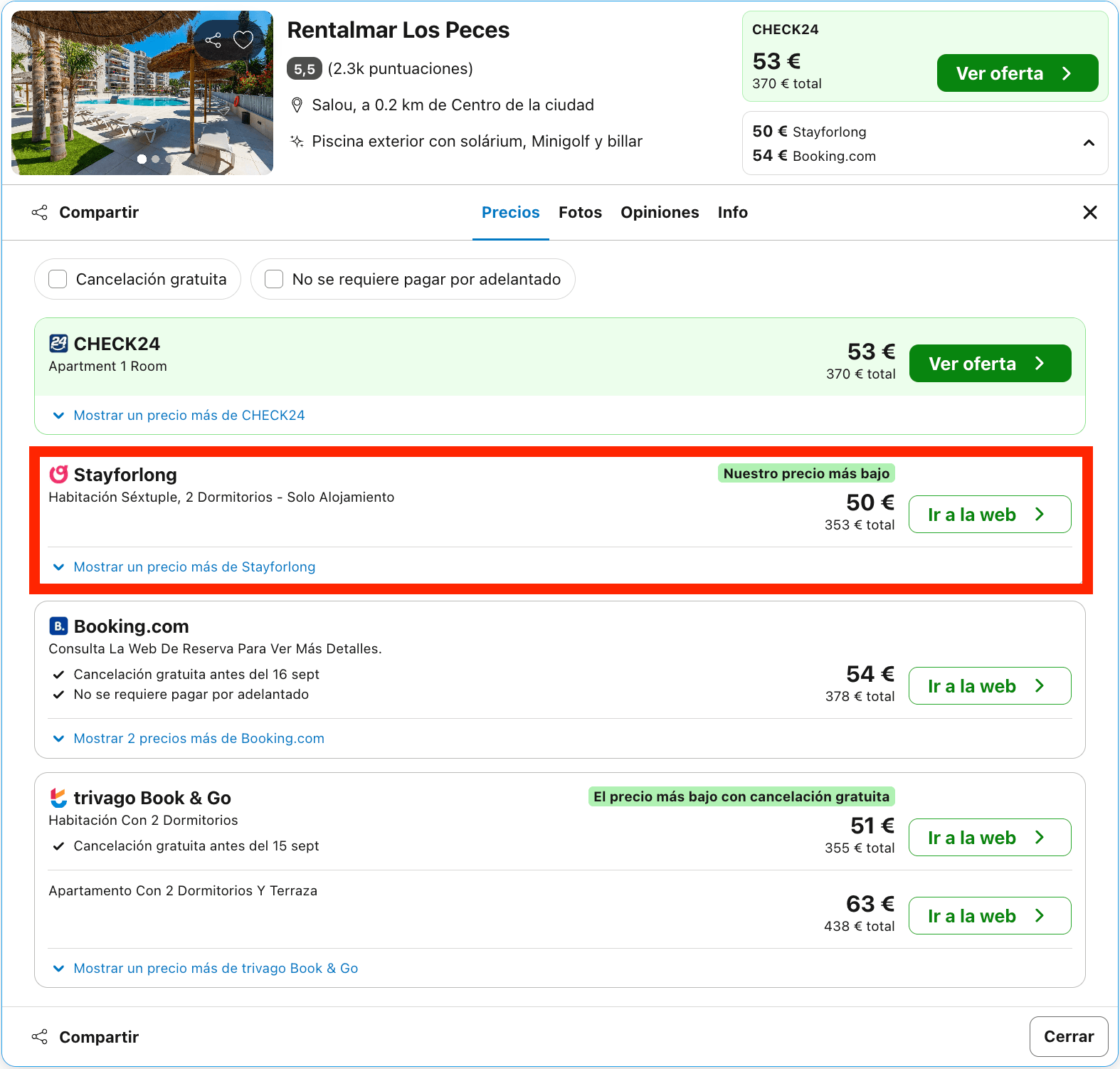 Vacaciones en Salou: 7 noches en un aparthotel con piscina y minigolf desde 176€ p.p.