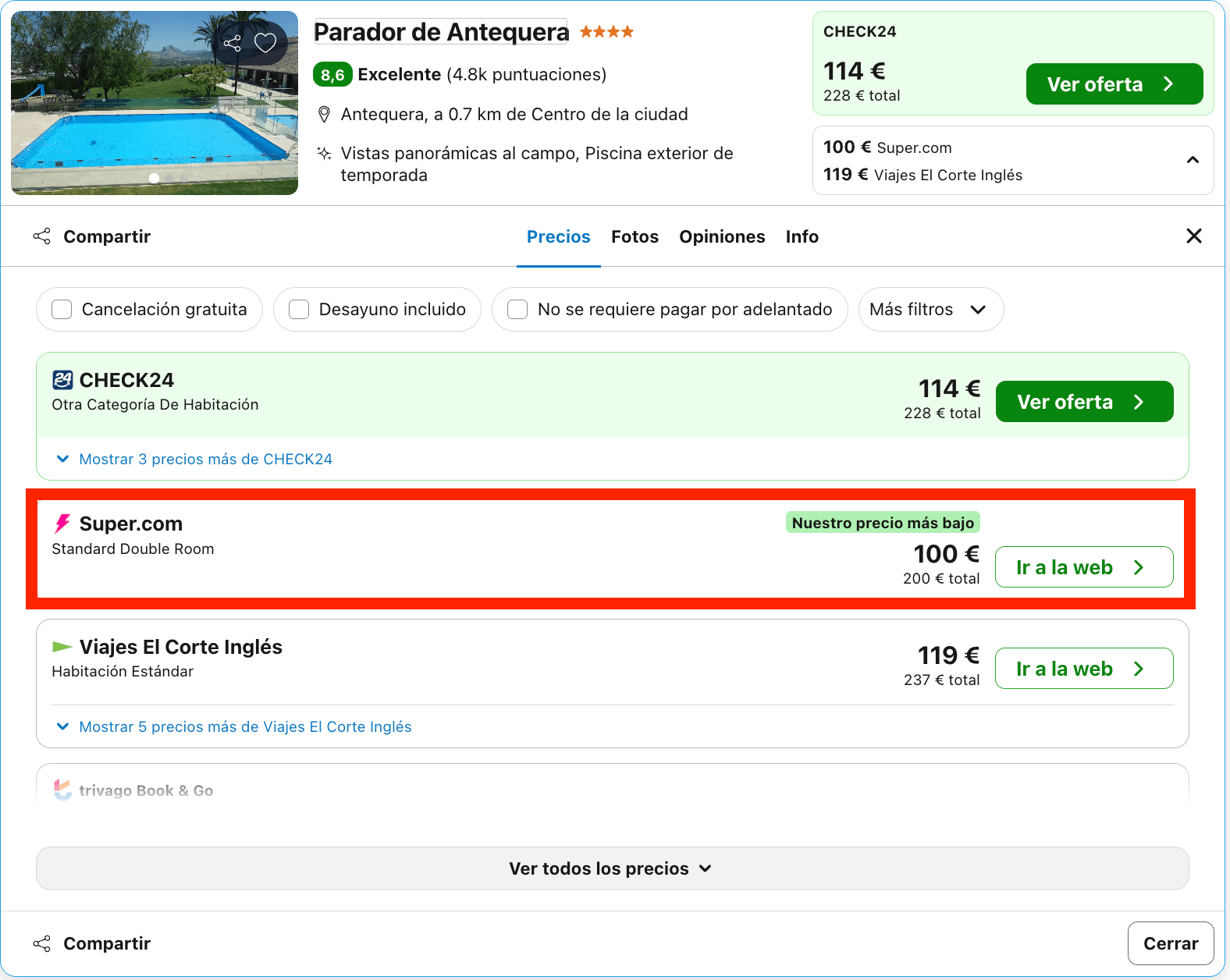 Parador de diseño contemporáneo y vistas panorámicas desde 50€ p.p./noche