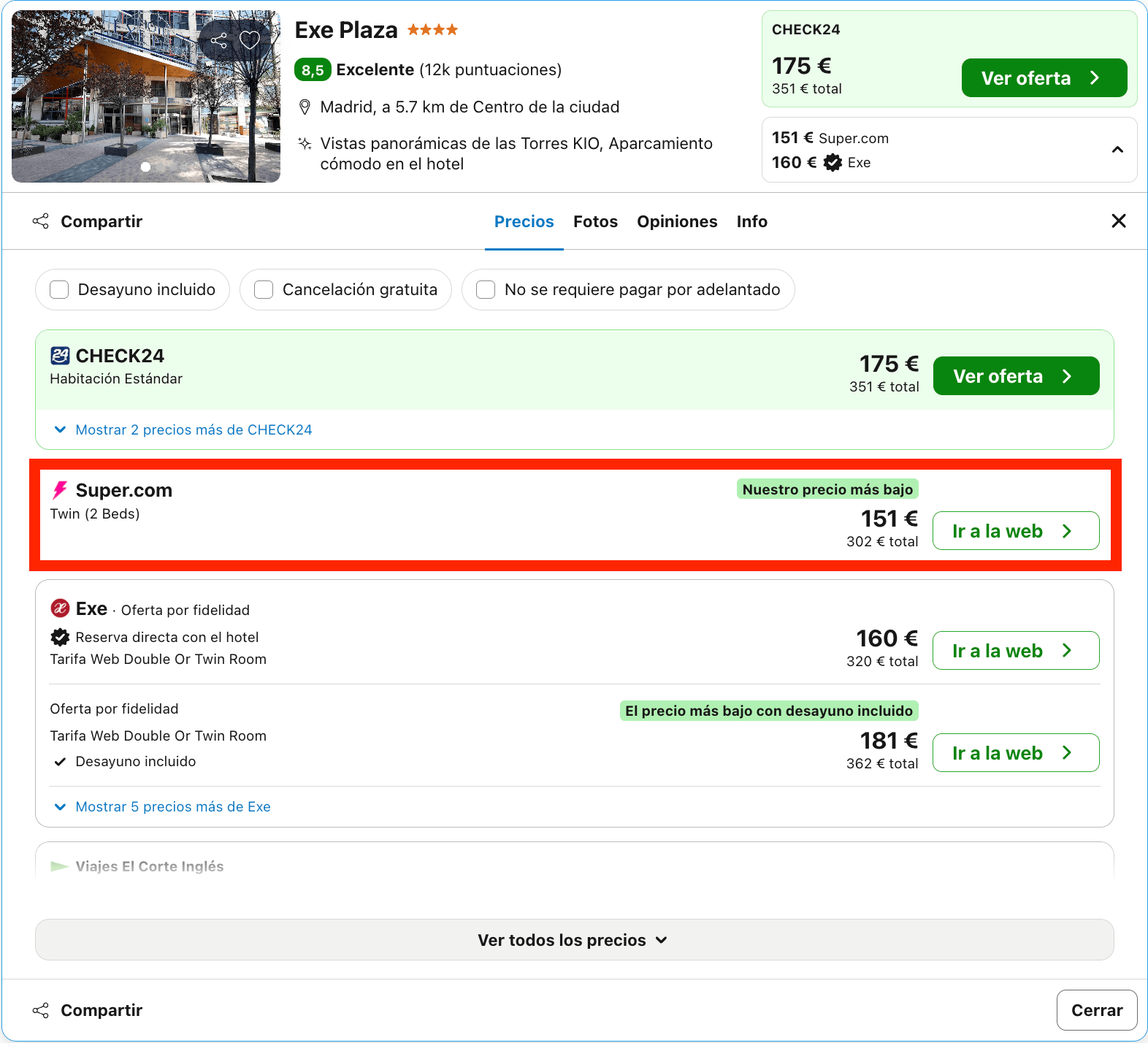 Fin de semana en Madrid: hotel 4* en Paseo de la Castellana desde 75€ p.p./noche