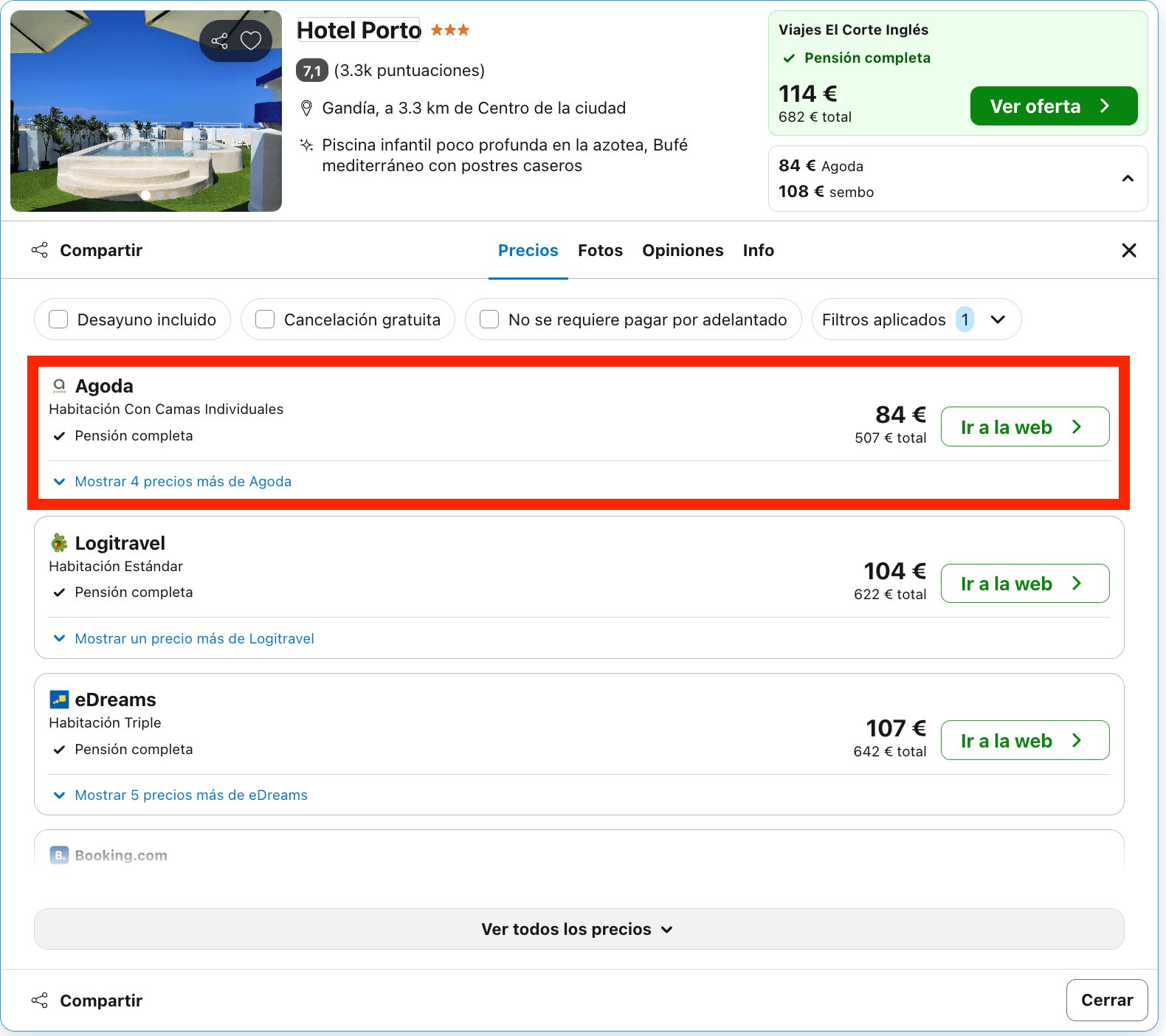 Hotel en la Costa Blanca con todas las comidas incluidas desde 42€ p.p./noche