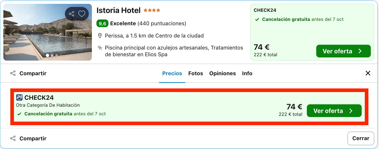 Vacaciones de lujo en Santorini: impresionante hotel 5* desde 37€ p.p./noche