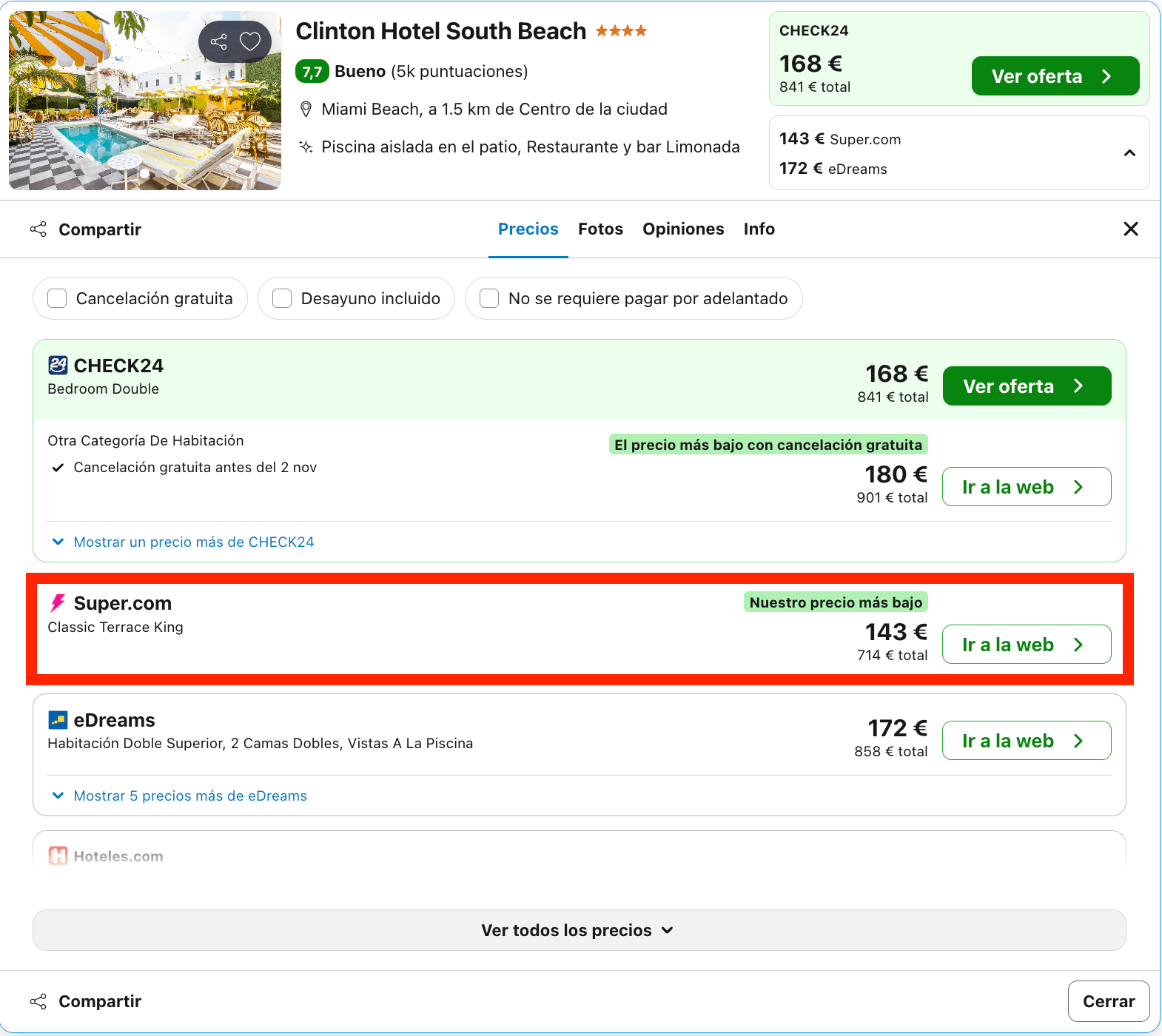 Miami Beach: 5 noches en un hotel 4* con vuelos directos incluidos desde 896€ p.p.