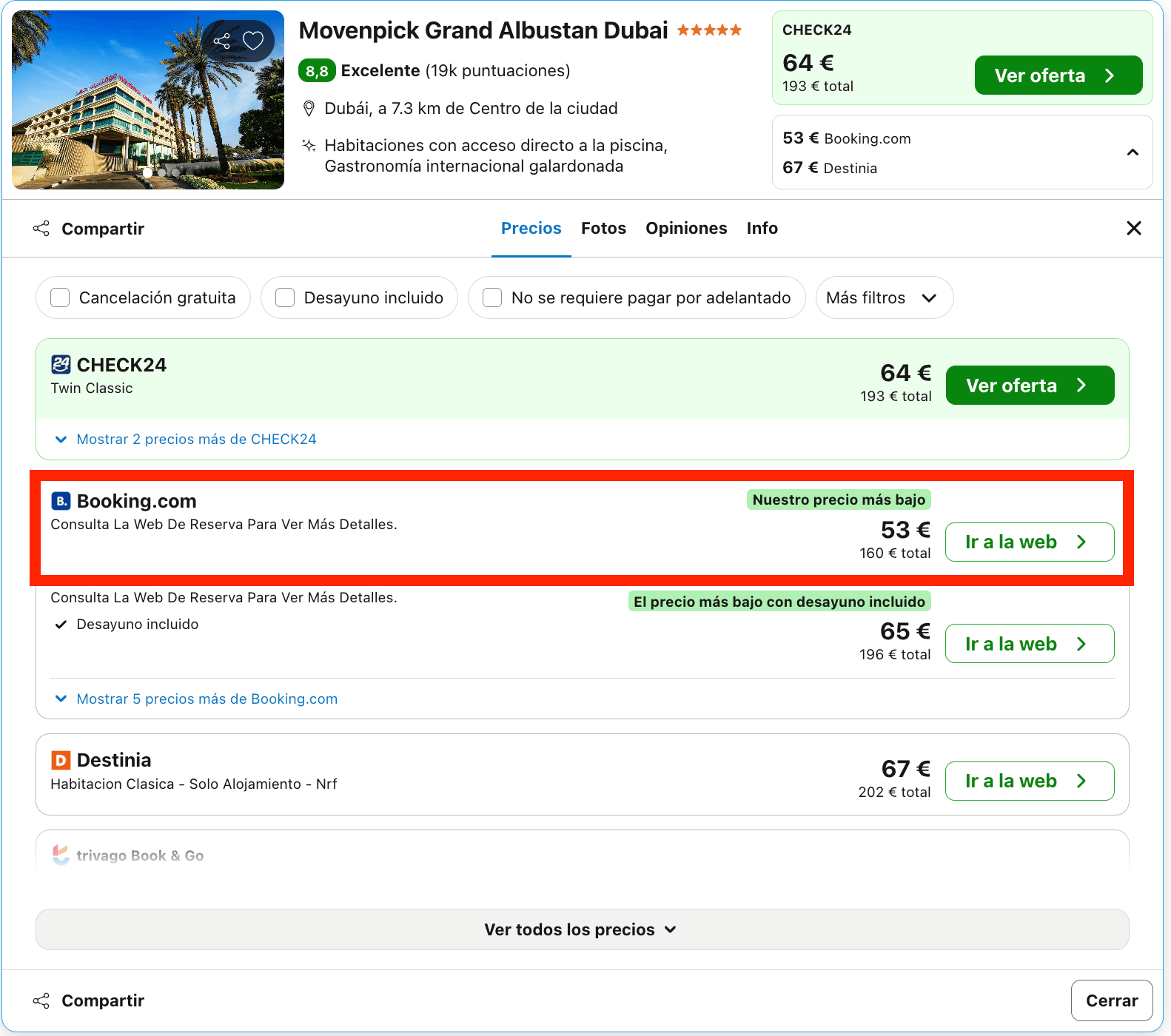 Escapada de lujo a Dubái: hotel 5* desde 26€ p.p./noche