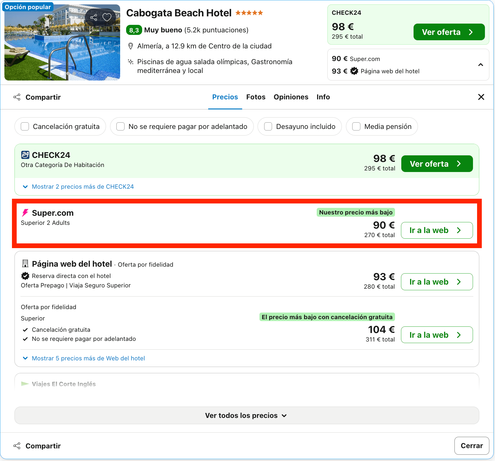 Final de verano de lujo en Cabo de Gata: hotel 5* en primera línea de playa con desayuno desde 45€ p.p./noche