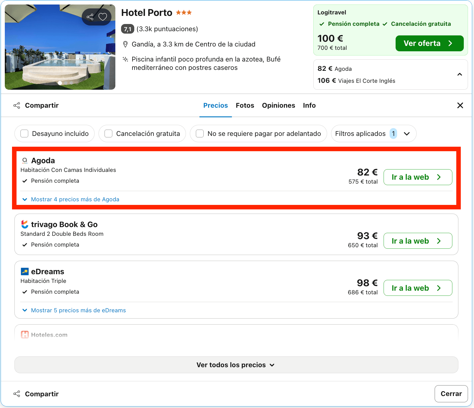 Vacaciones en Gandía: 7 noches en un encantador hotel con pensión completa desde 287€ p.p./noche