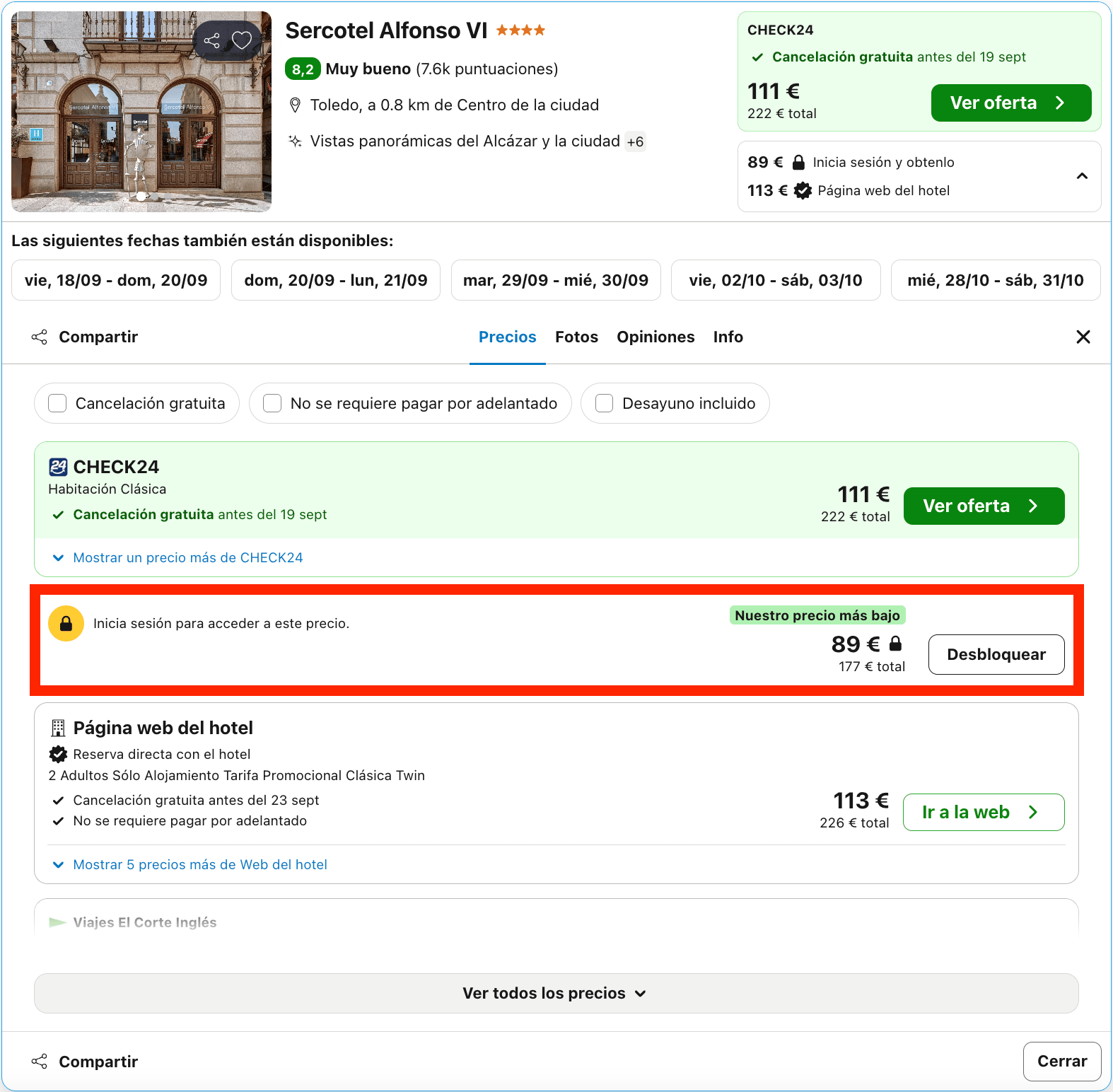 Escapada de última hora: hotel 4* en el centro histórico de Toledo desde 44€ p.p./noche