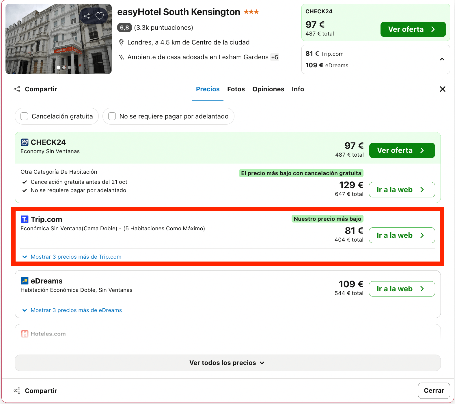 Vuelos a Londres + 5 noches en un hotel en el centro desde 231€ p.p.
