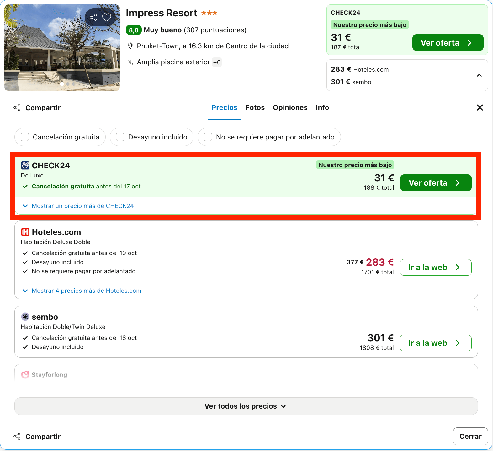 Vacaciones de lujo en Phuket (Tailandia): resort 5* desde 15€ p.p./noche