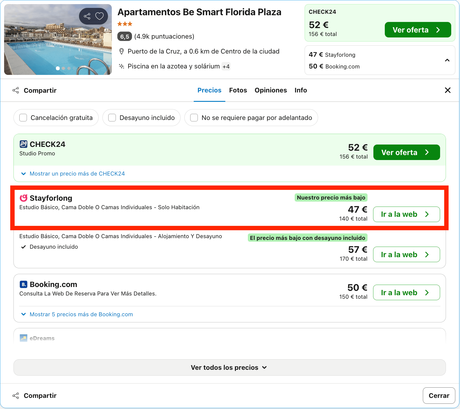Escapada de última hora a Tenerife: aparthotel con piscina y excelentes vistas desde 23€ p.p./noche