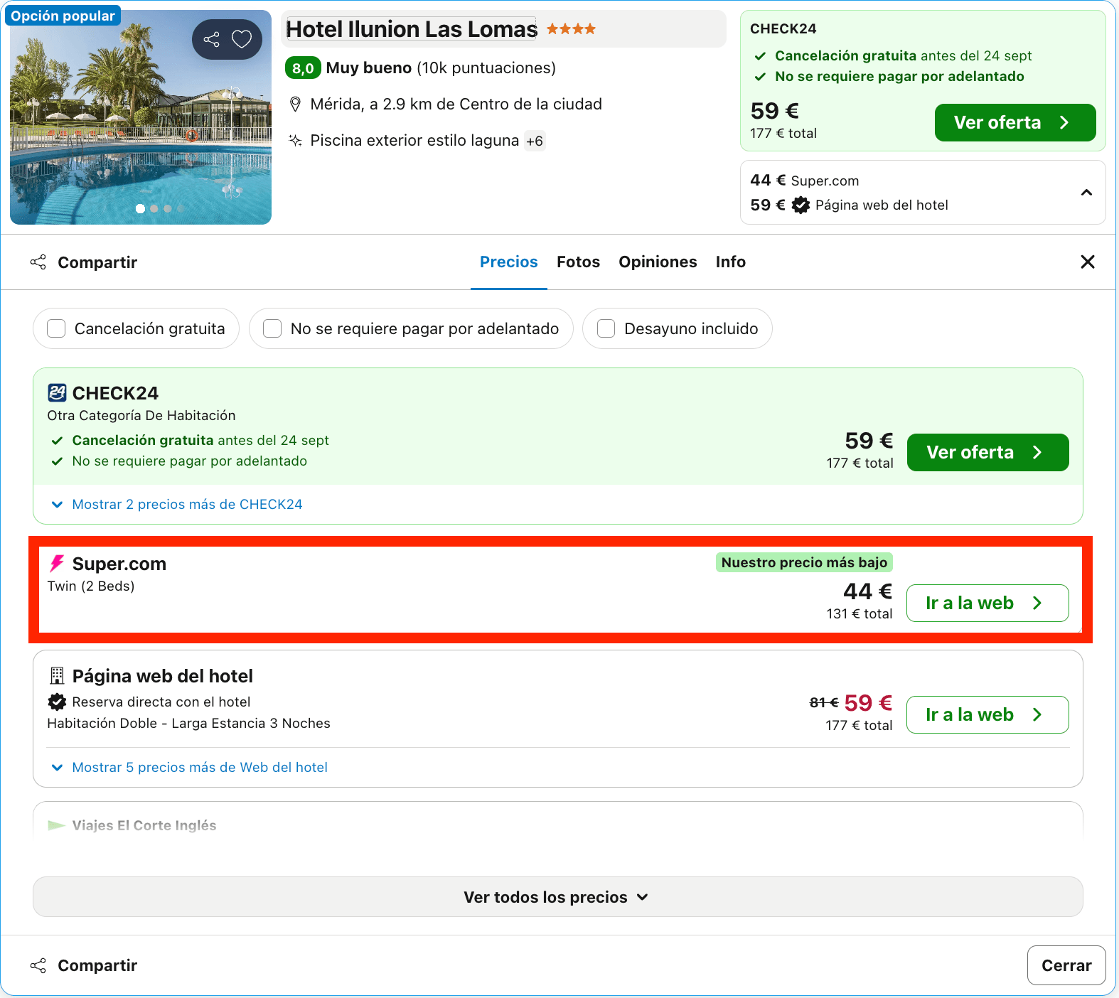 Escapada de última hora: hotel Ilunion 4* en Mérida desde 22€ p.p./noche