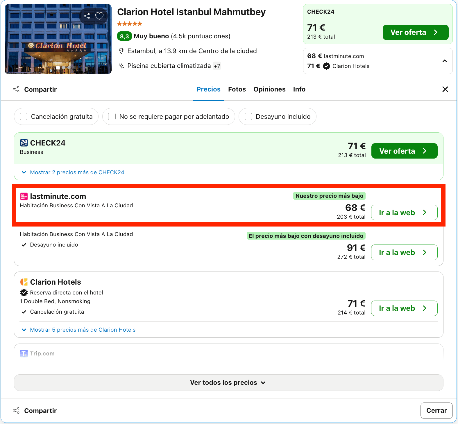 Hotelazo 5* en Estambul desde 34€ p.p./noche