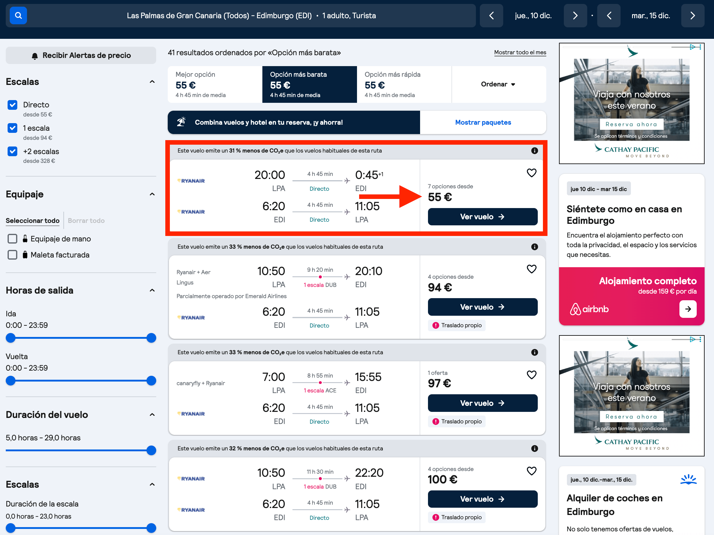 Vuelos a Edimburgo desde solo 55€ ida y vuelta