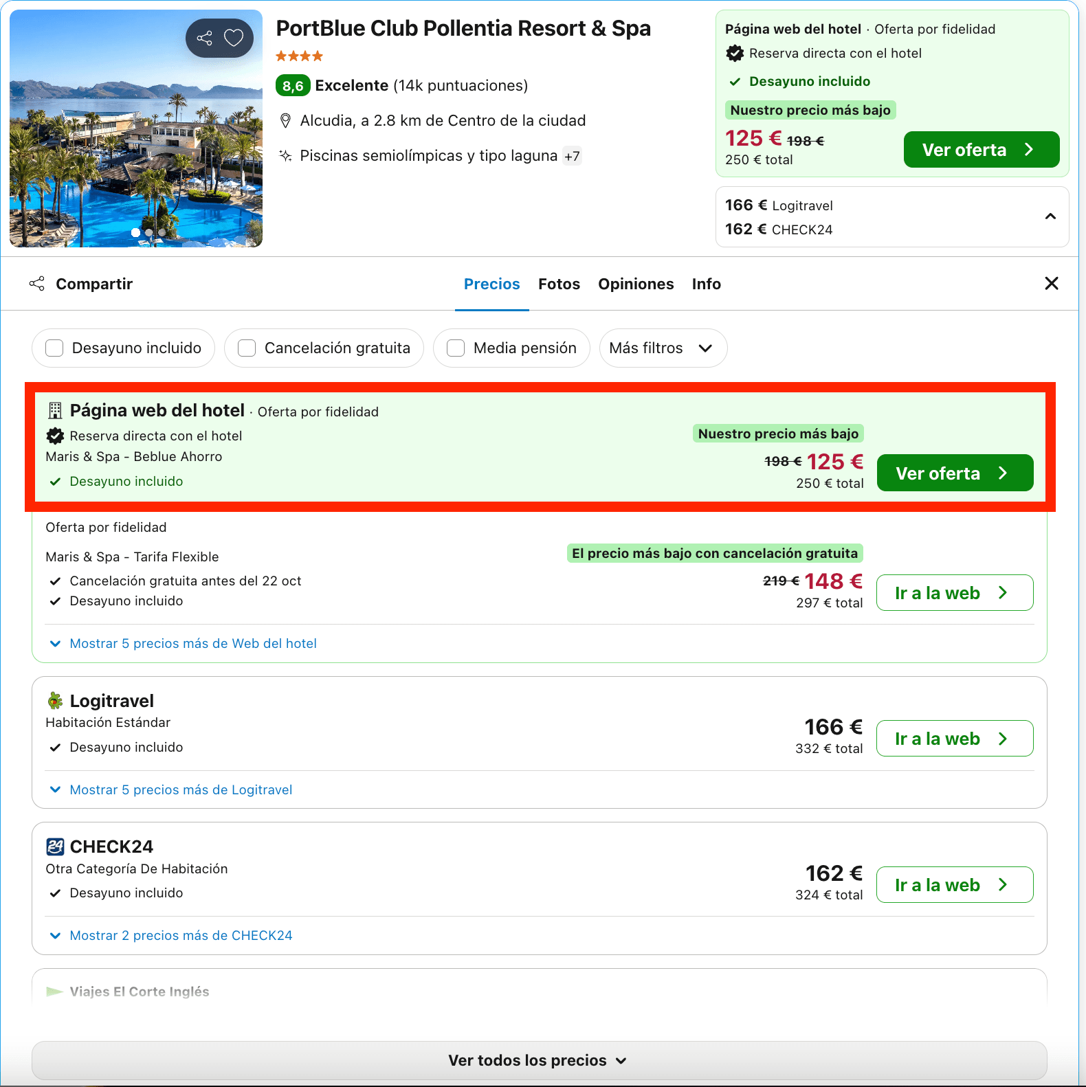 Fin de semana en un resort & spa 4* con vistas impresionantes de la bahía de Pollensa desde 62€ p.p./noche