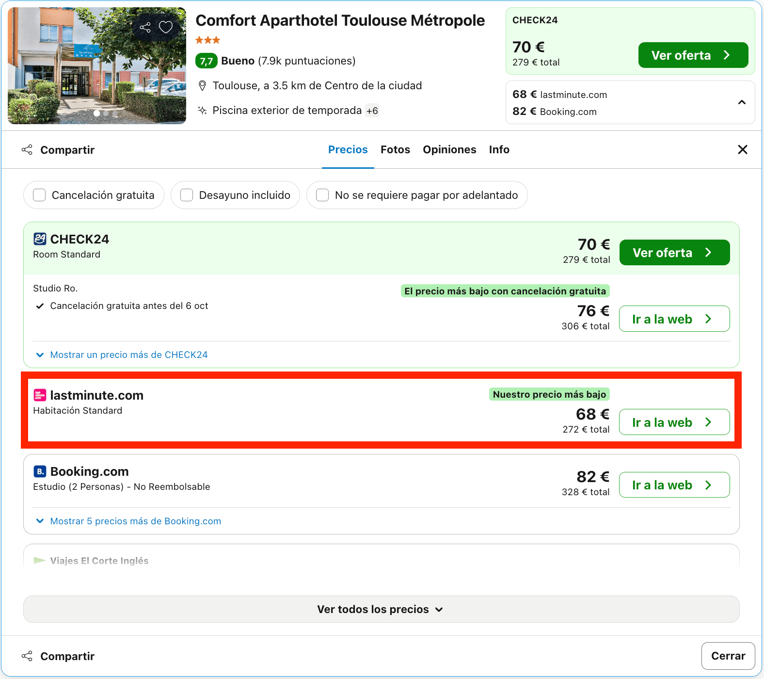 Toulouse: vuelos + 4 noches en un aparthotel desde 166€ p.p.