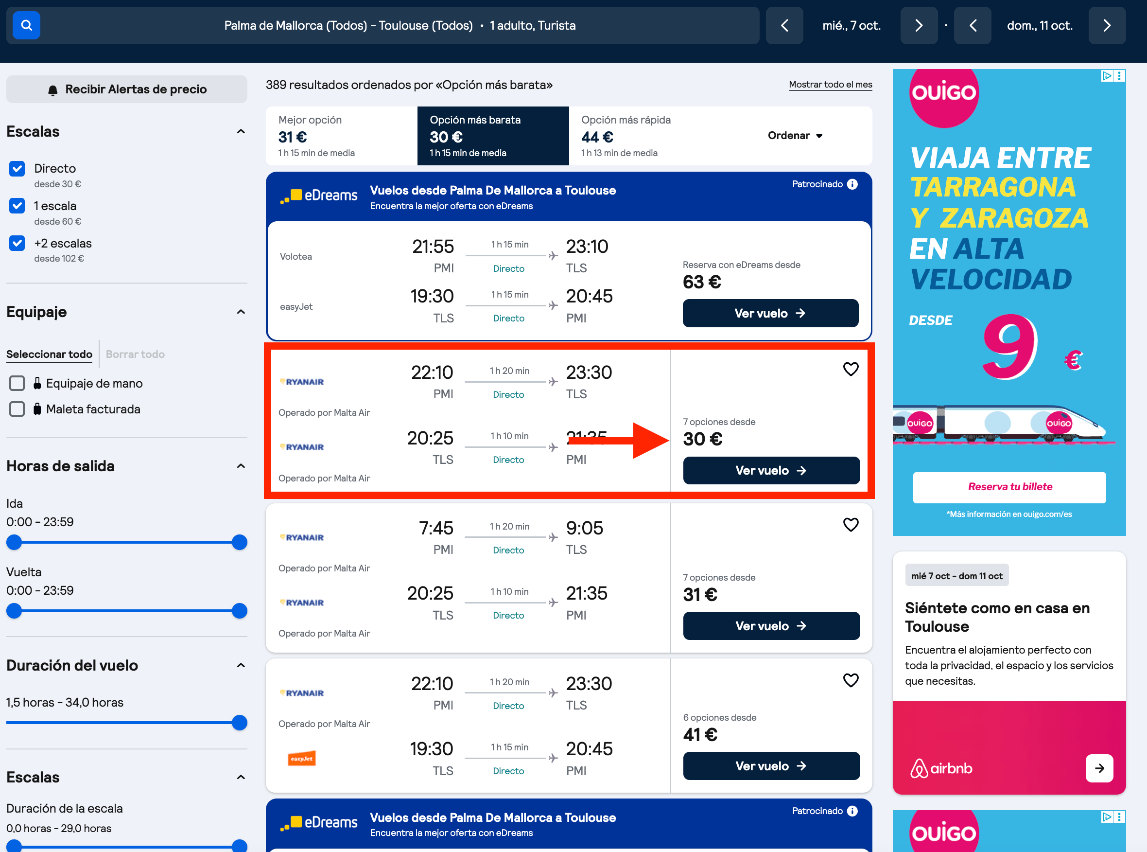 Toulouse: vuelos + 4 noches en un aparthotel desde 166€ p.p.