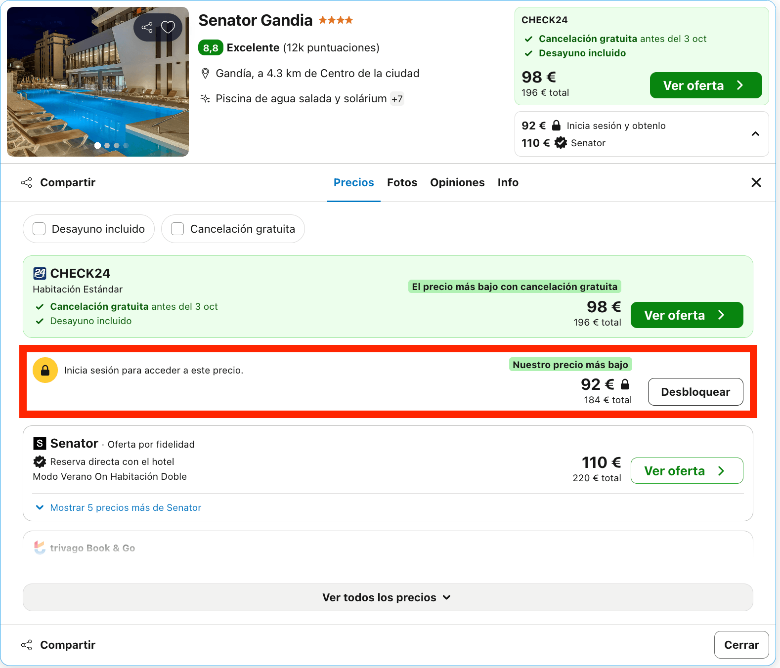 Fin de semana en Gandía: hotel Senator 4* desde 46€ p.p./noche