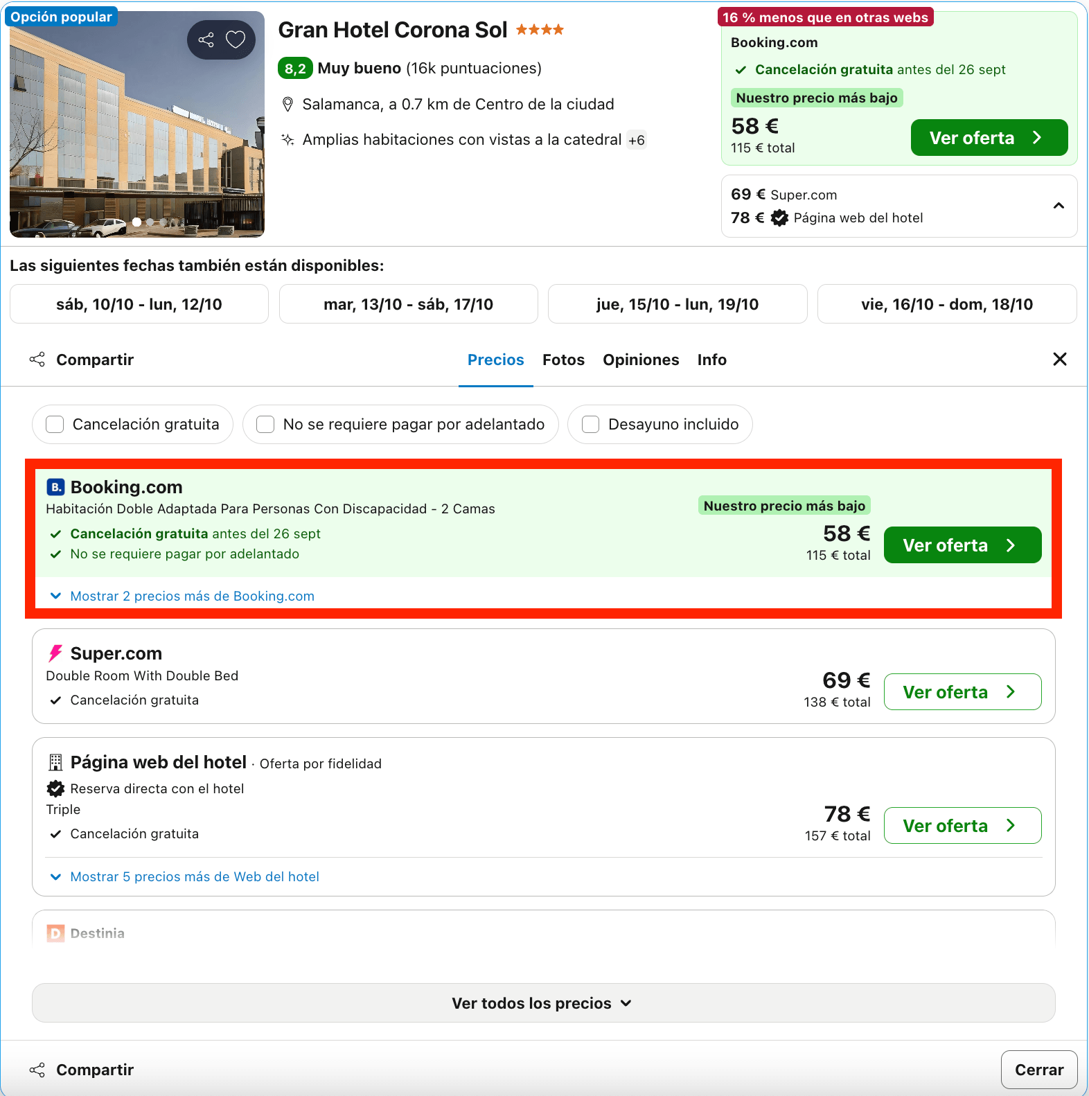 Última hora: hotel 4* en el centro histórico de Salamanca desde 29€ p.p./noche