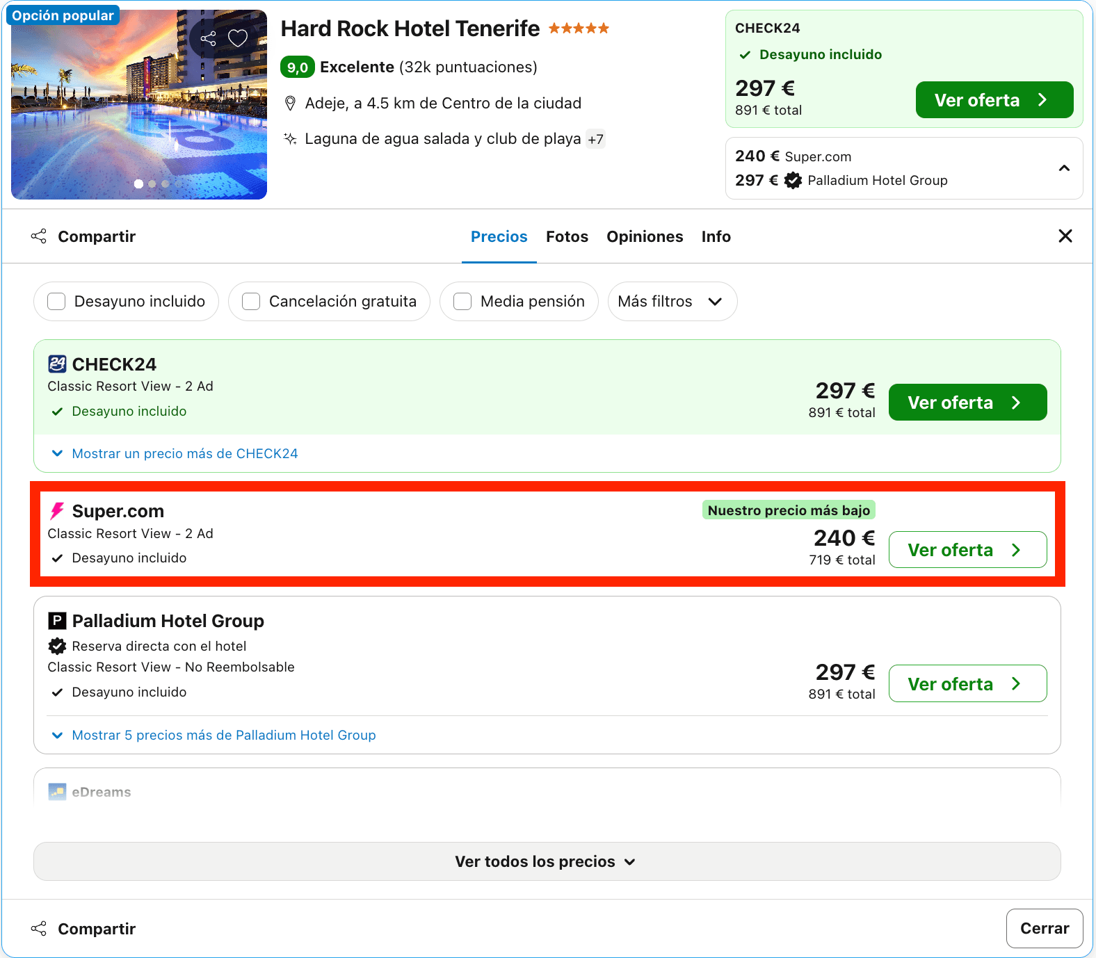 Escapada de lujo en el Hard Rock Hotel Tenerife 5* desde 120€ p.p./noche