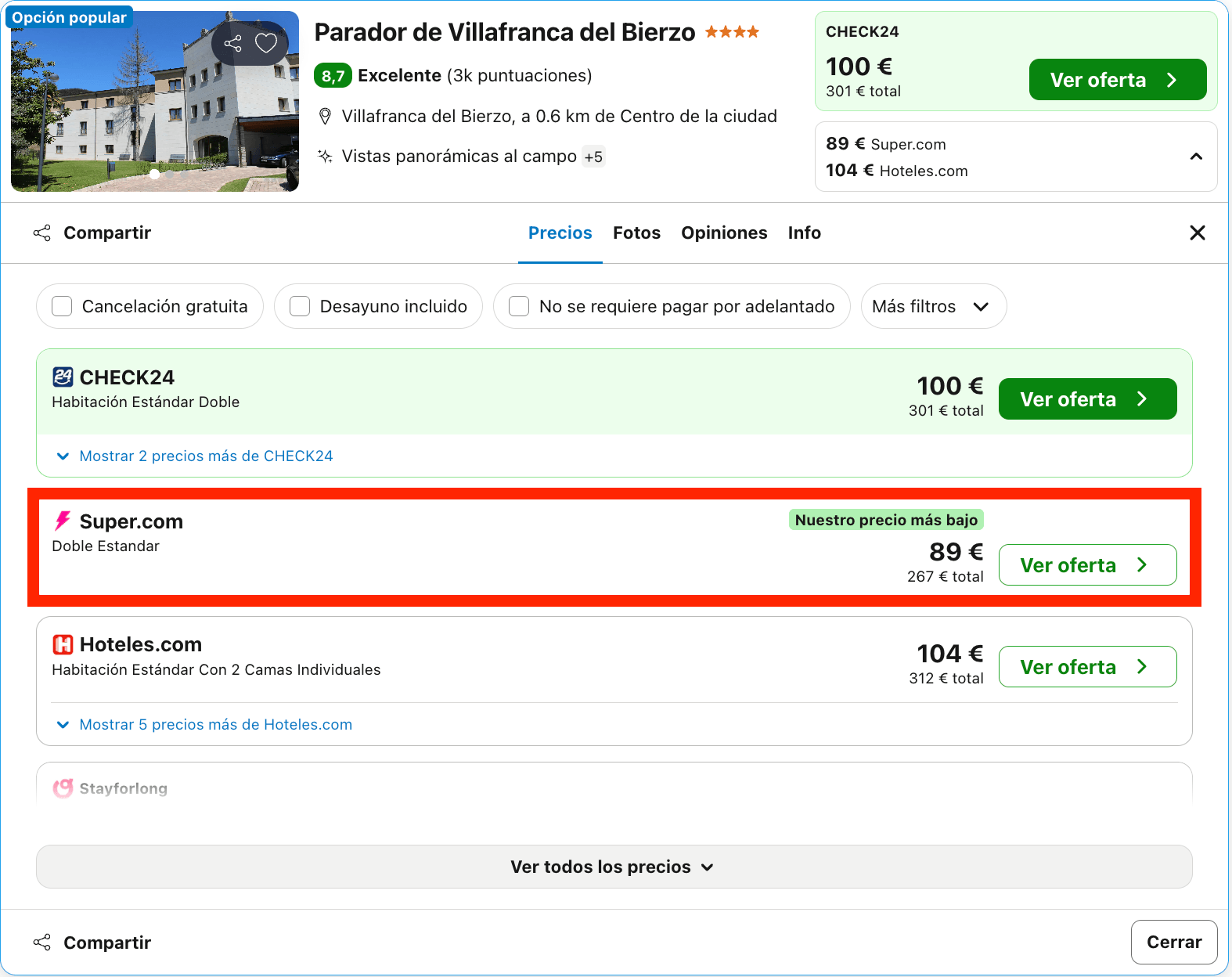 Parador ubicado en un magnífico castillo de 1437 desde 44€ p.p./noche