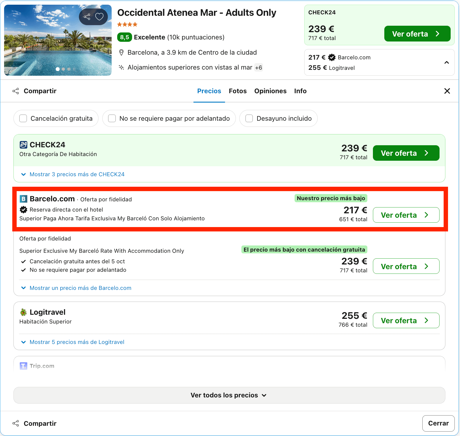 Espectacular resort by Barceló 4* solo para adultos en Barcelona desde 108€ p.p./noche
